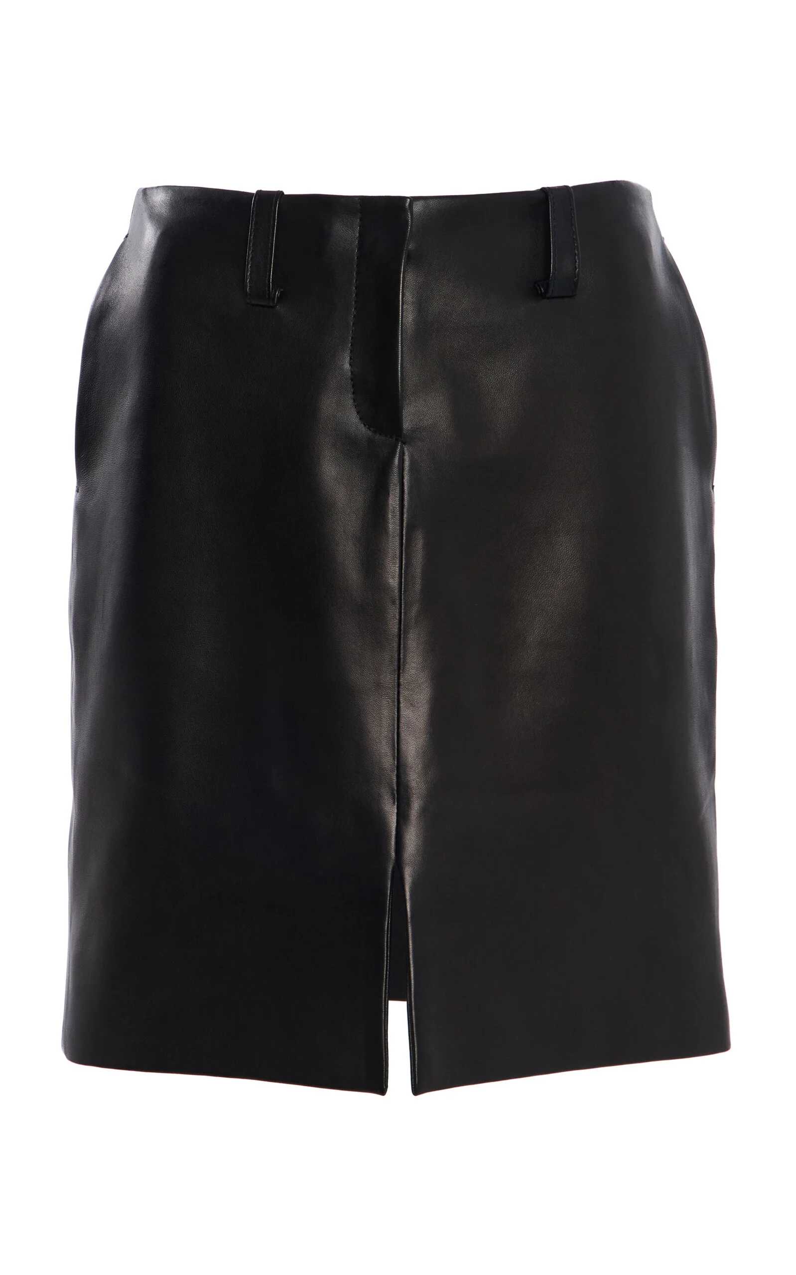 The Lex Pencil Leather Mini Skirt black - 1