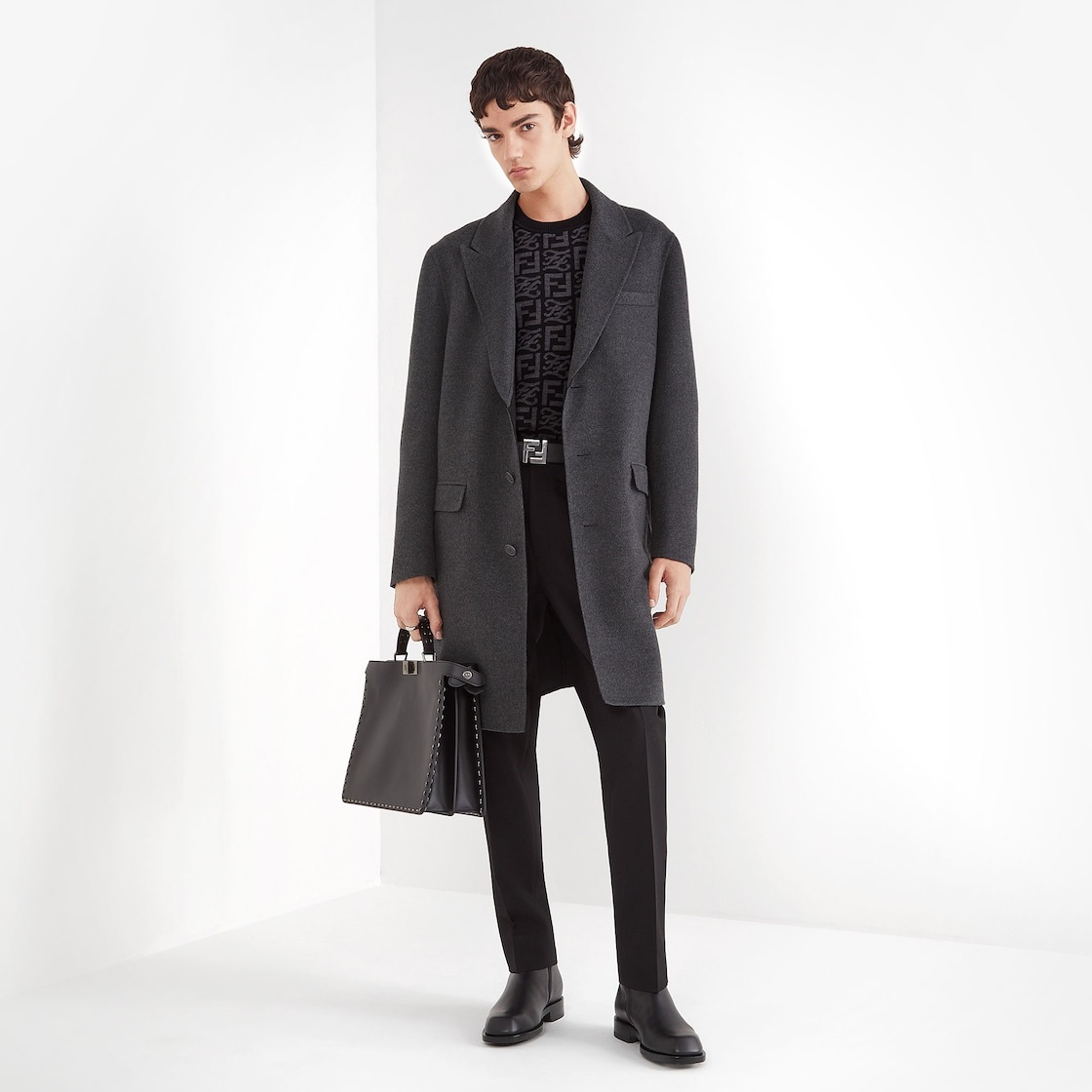 Gray cashmere coat - 4