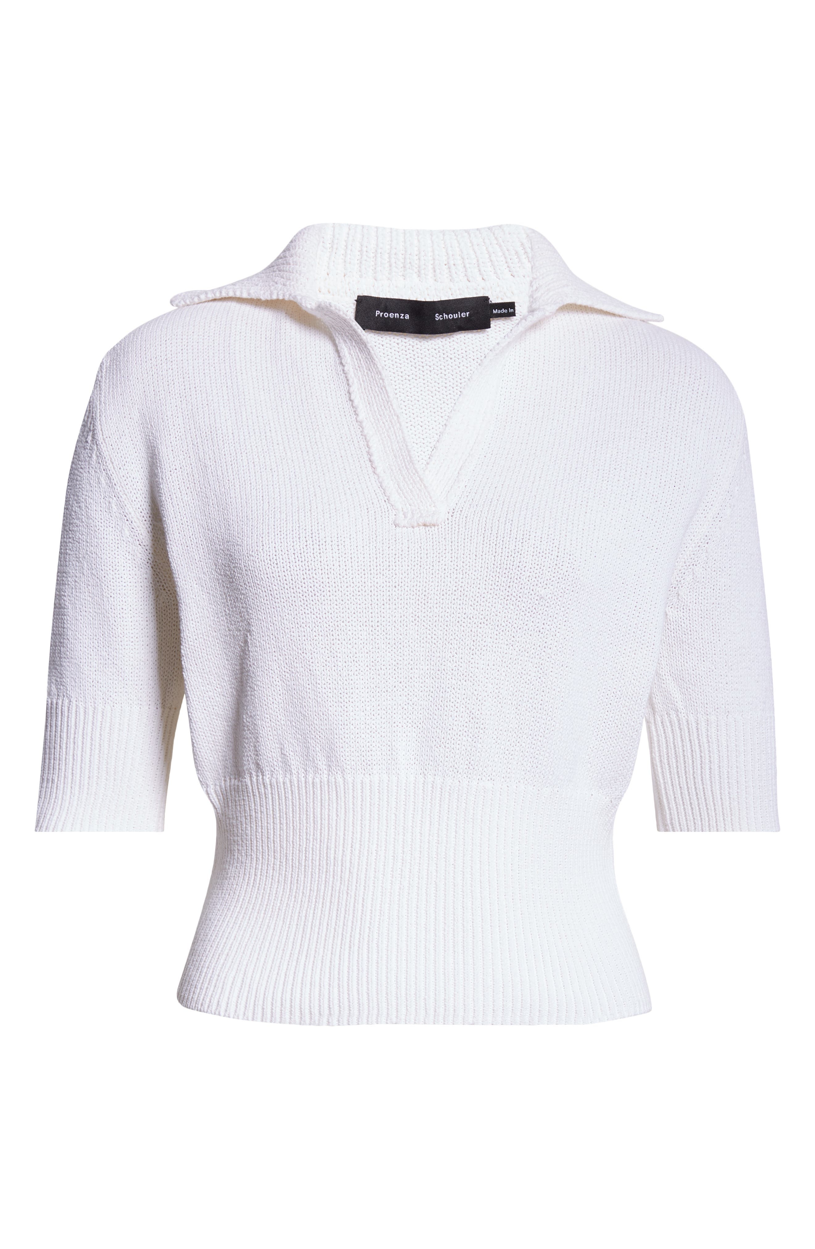 Proenza Schouler Reeve Polo Sweater in Off White at Nordstrom - 6