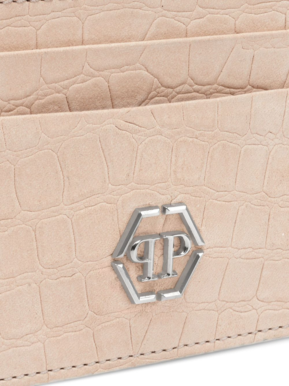 crocodile-print logo-plaque cardholder - 4