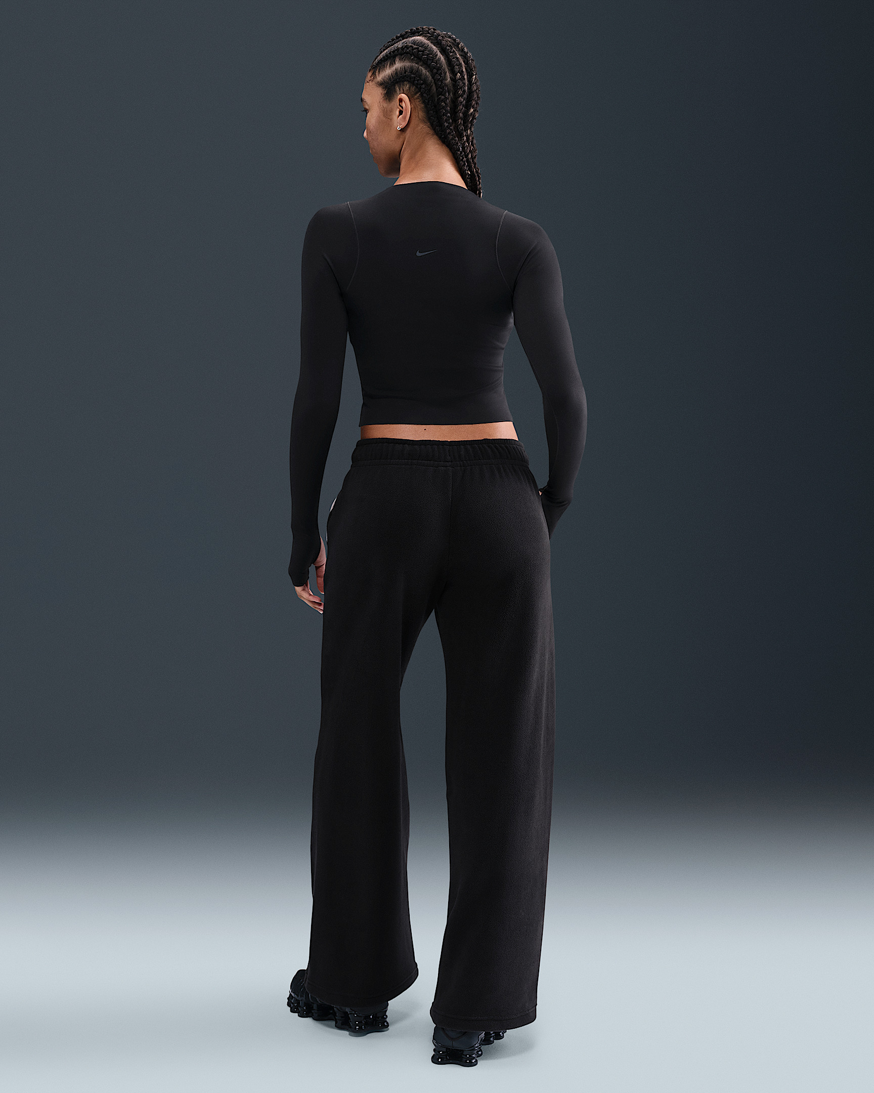 Nike Sportswear Club Fleece Women's Mid-Rise Wide-Leg Cozy Pants - 4