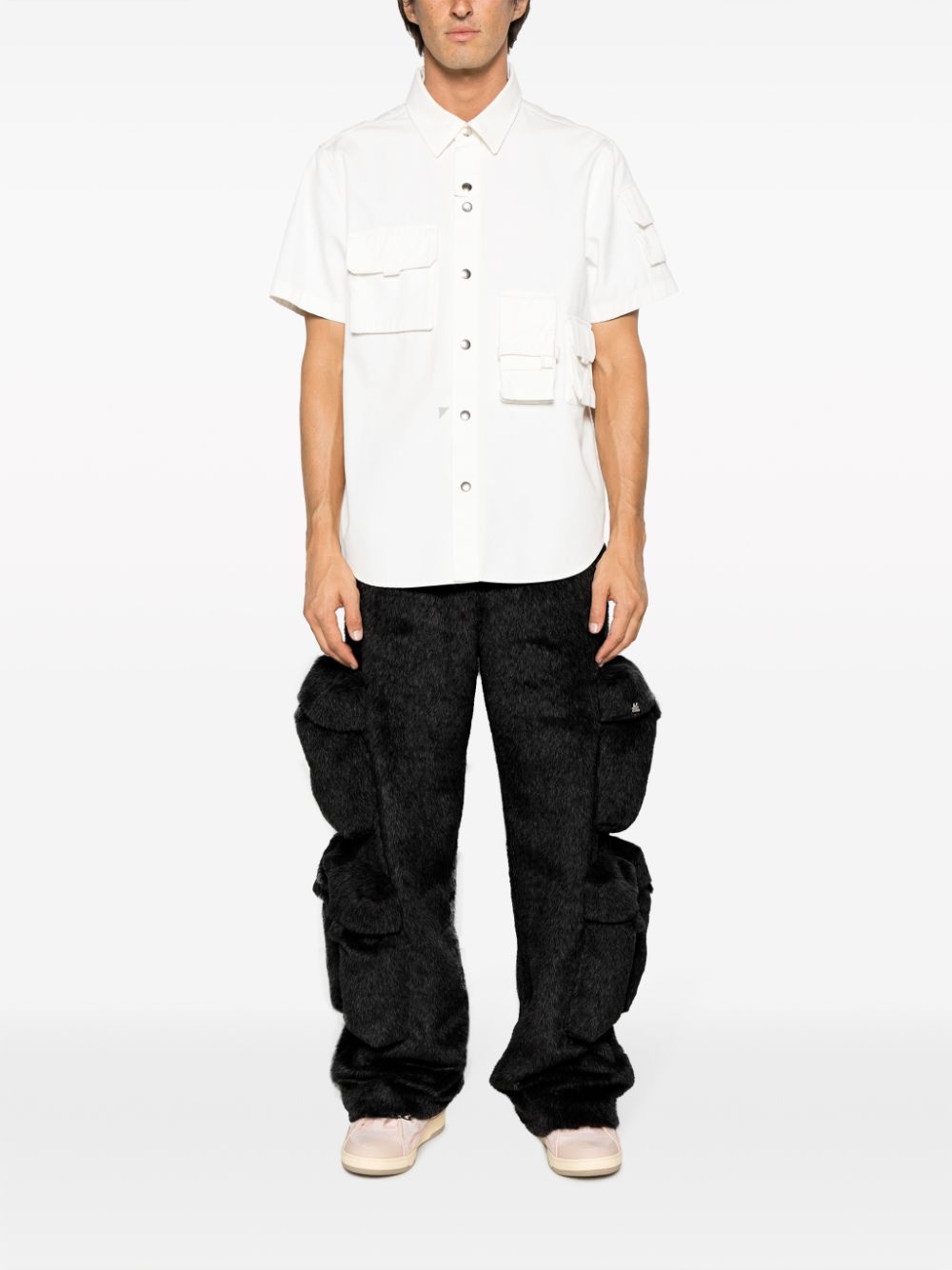 faux-fur cargo pants - 2