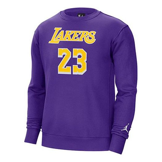 Air Jordan Los Angeles Lakers Fleece Round Neck Long Sleeves Purple CN1052-504 - 1