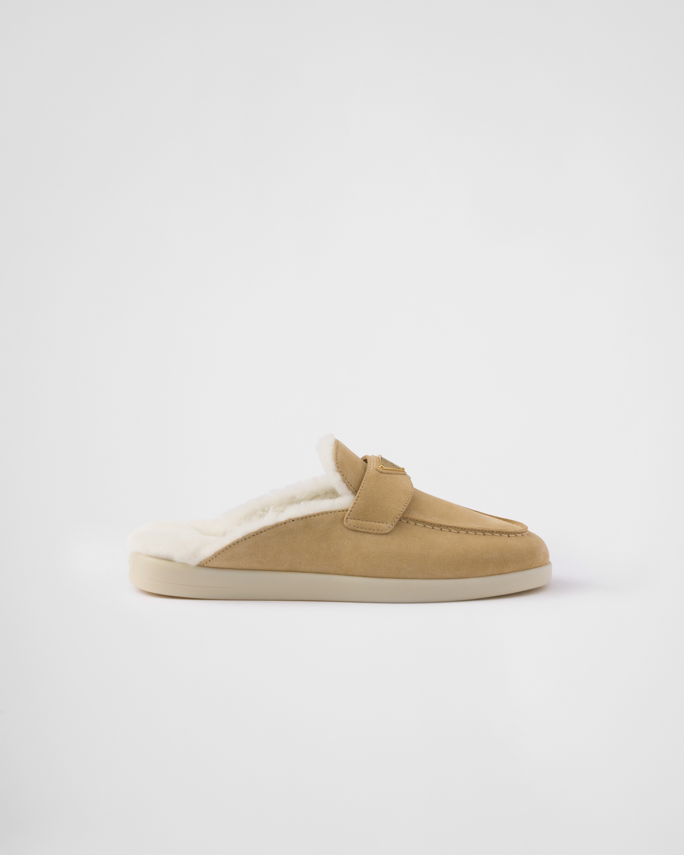 Suede and shearling mules - 2