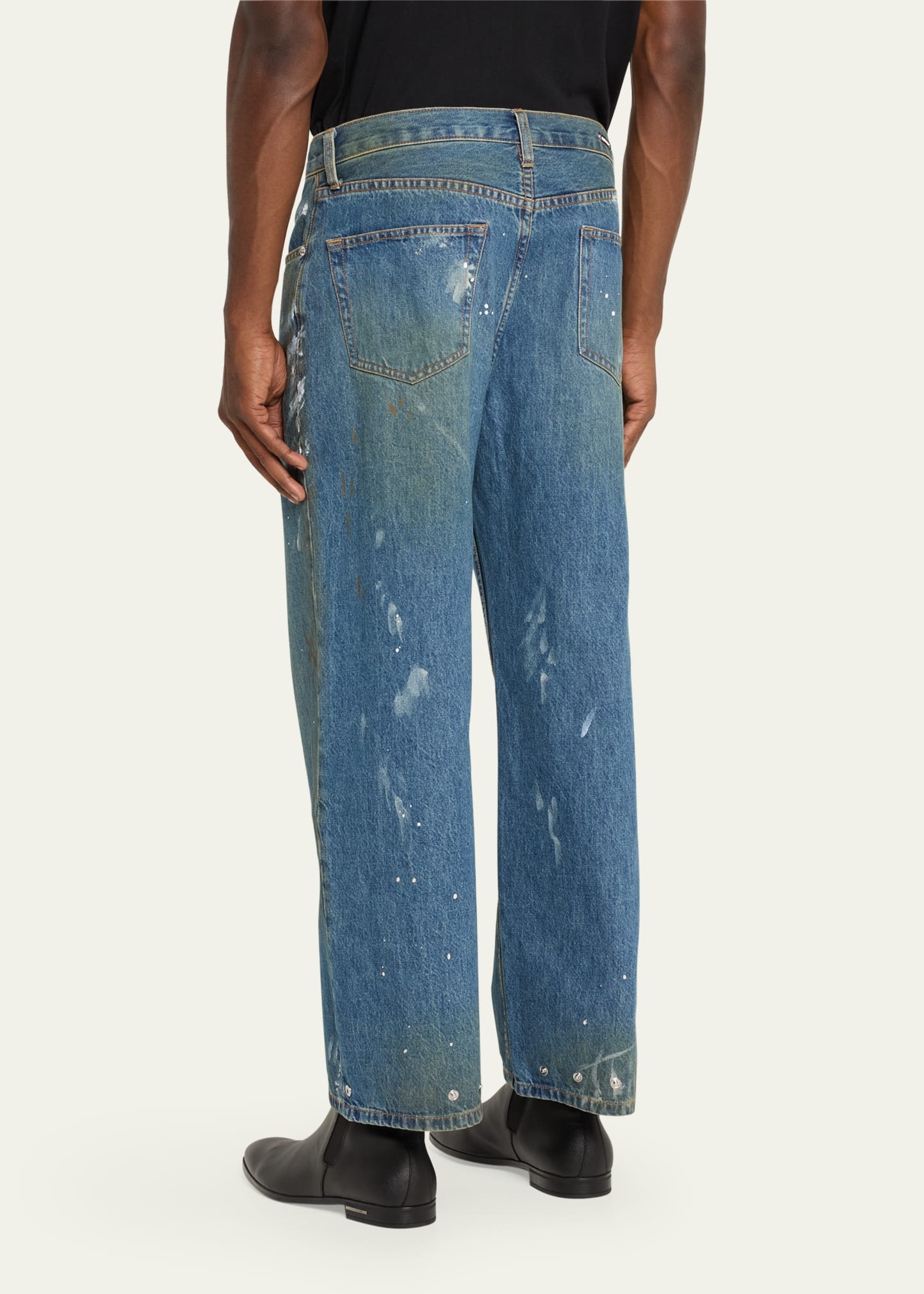 Men's Adjustable Paint-Splatter Jeans - 3