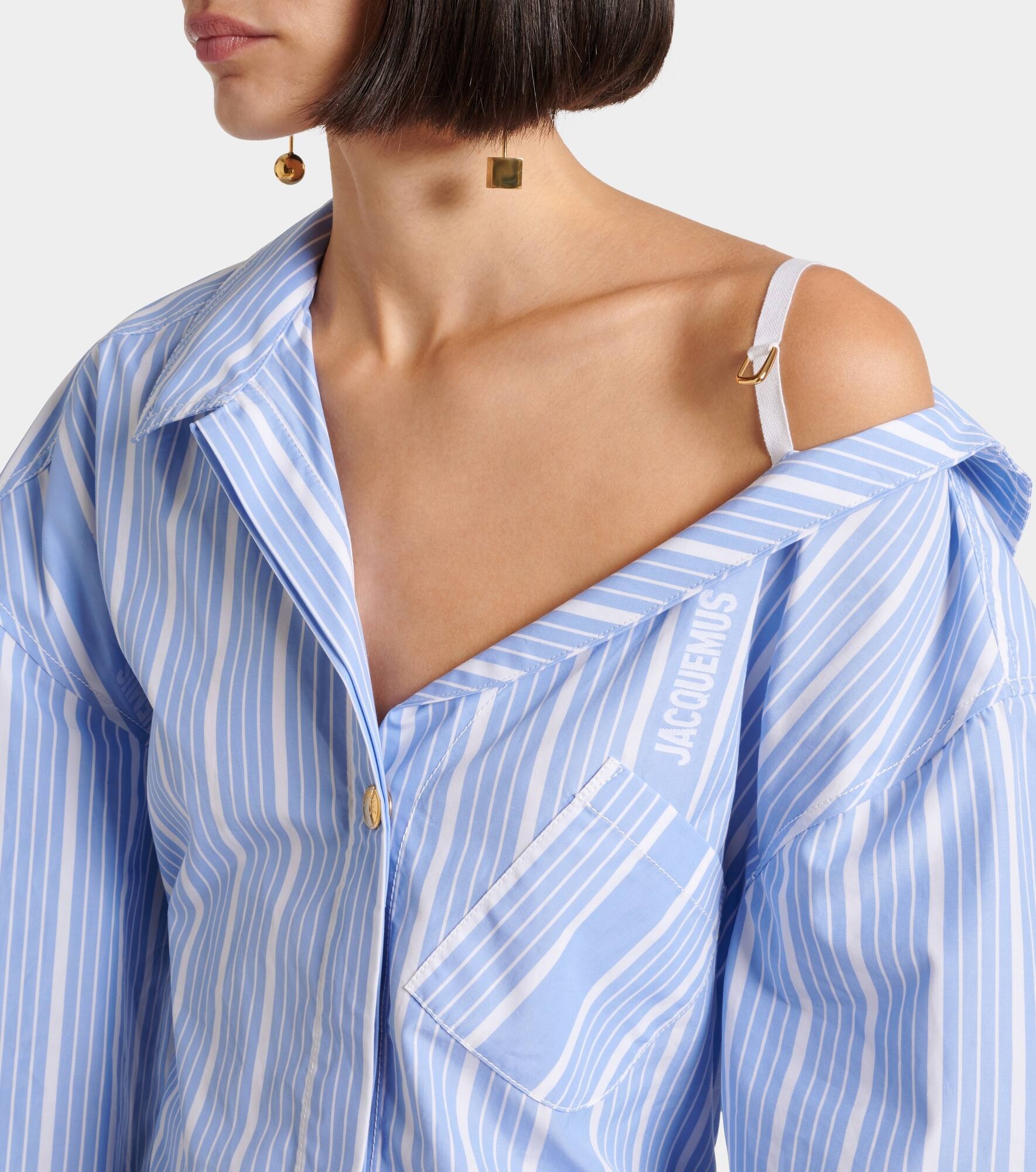 Striped cotton shirt dress - 4