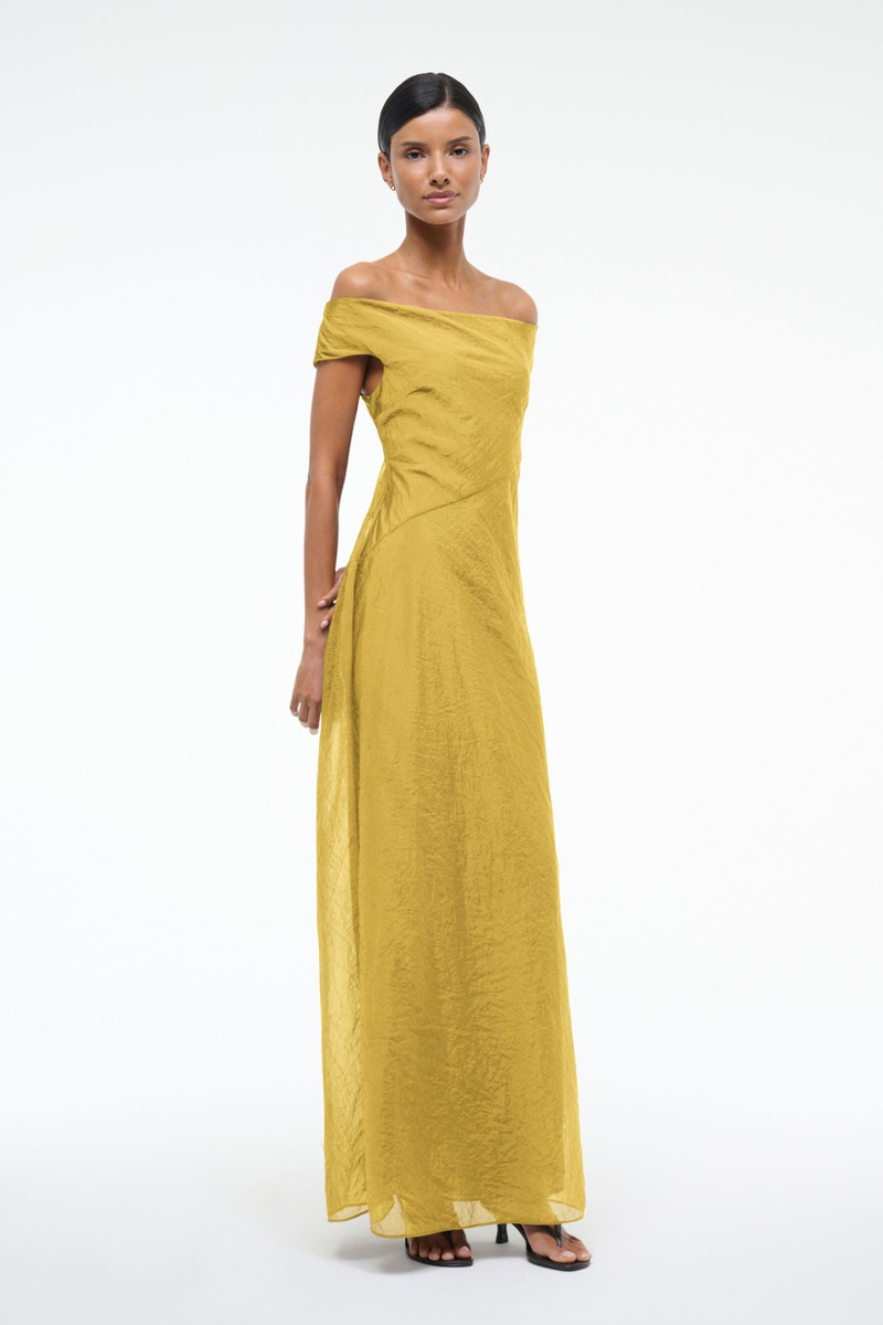 STAUD CHEYENNE DRESS CHARTREUSE 3