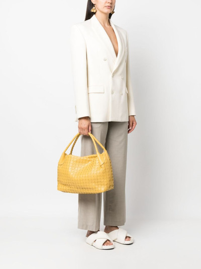 Serapian Mosaico-weaving leather tote bag outlook