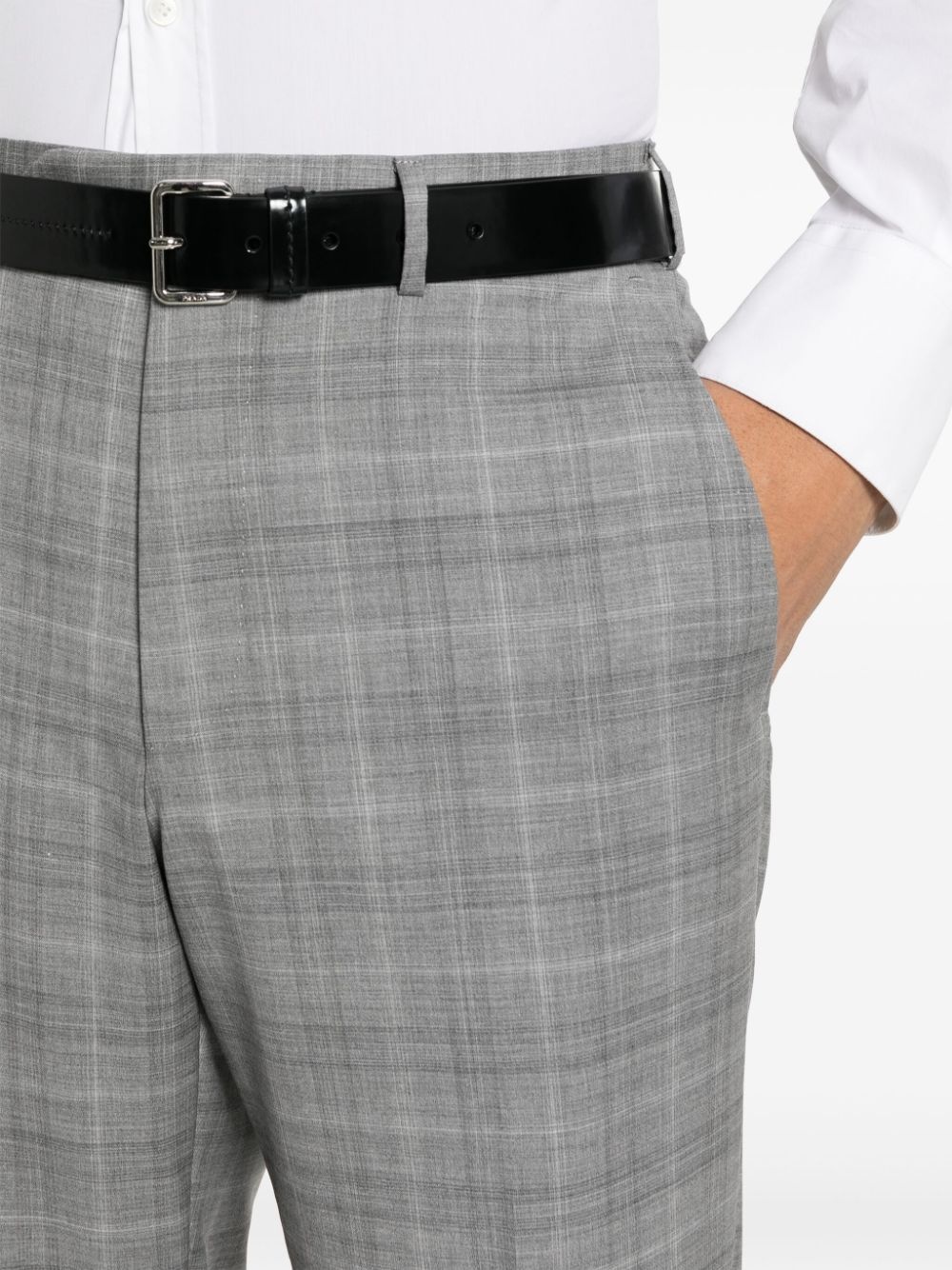 checked single-breasted suit - 6