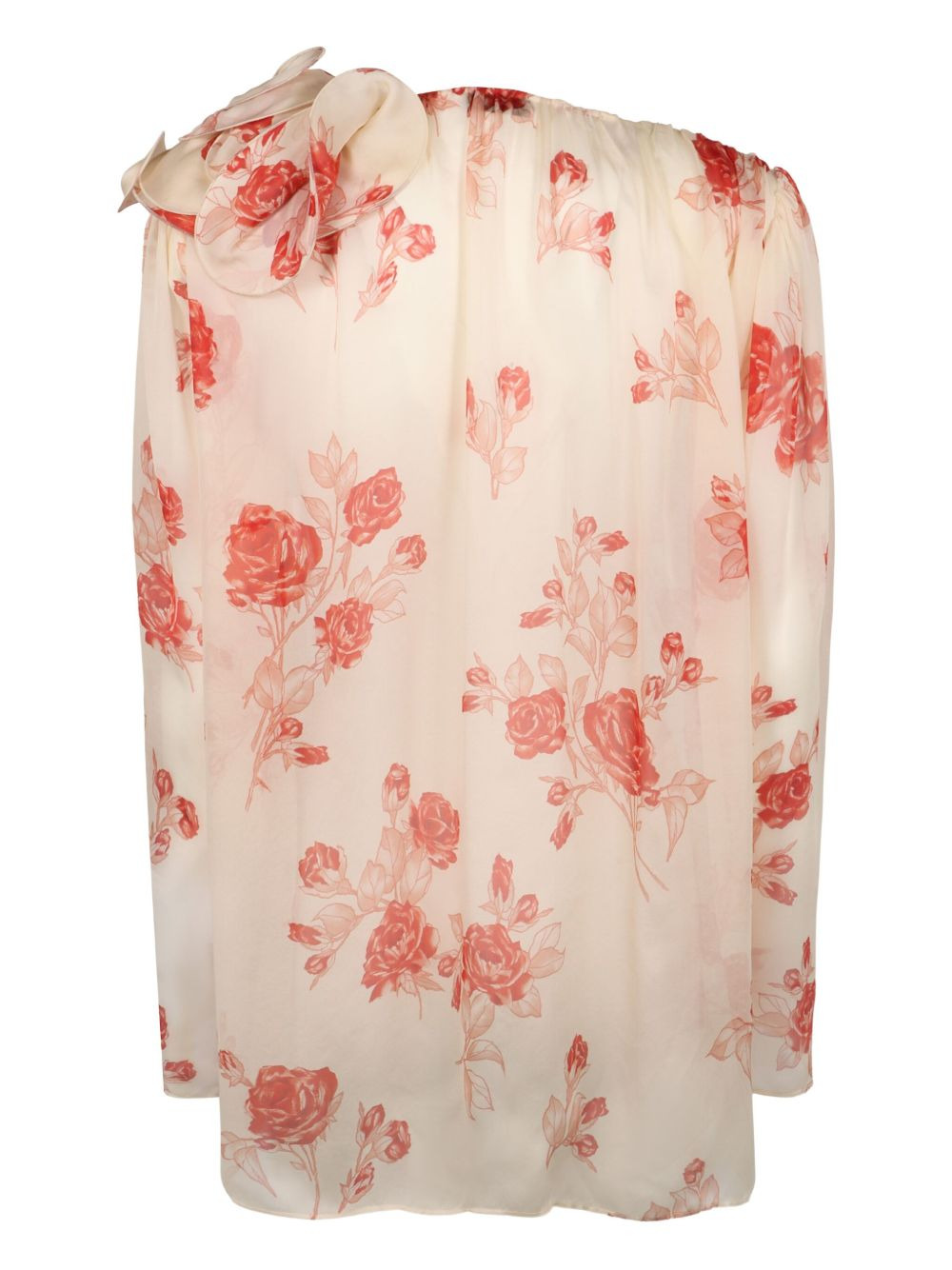 rose-print silk blouse - 2