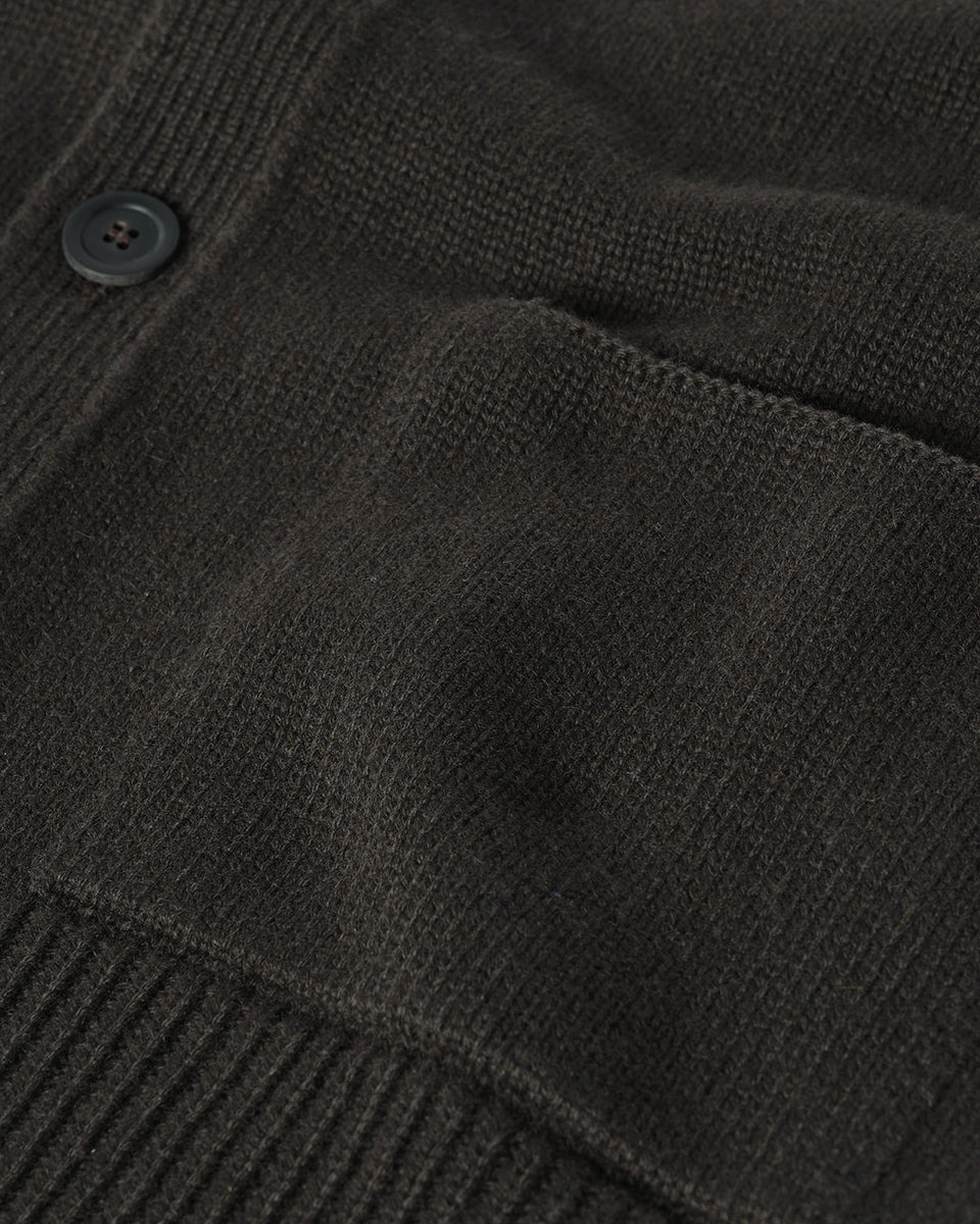 Ribbed Cashmere Grey Cardigan - 6