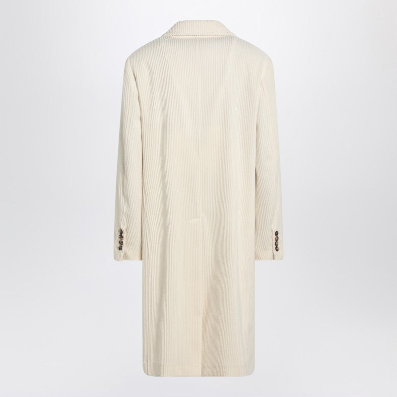 Brunello Cucinelli Ivory Corduroy Coat Men - 2