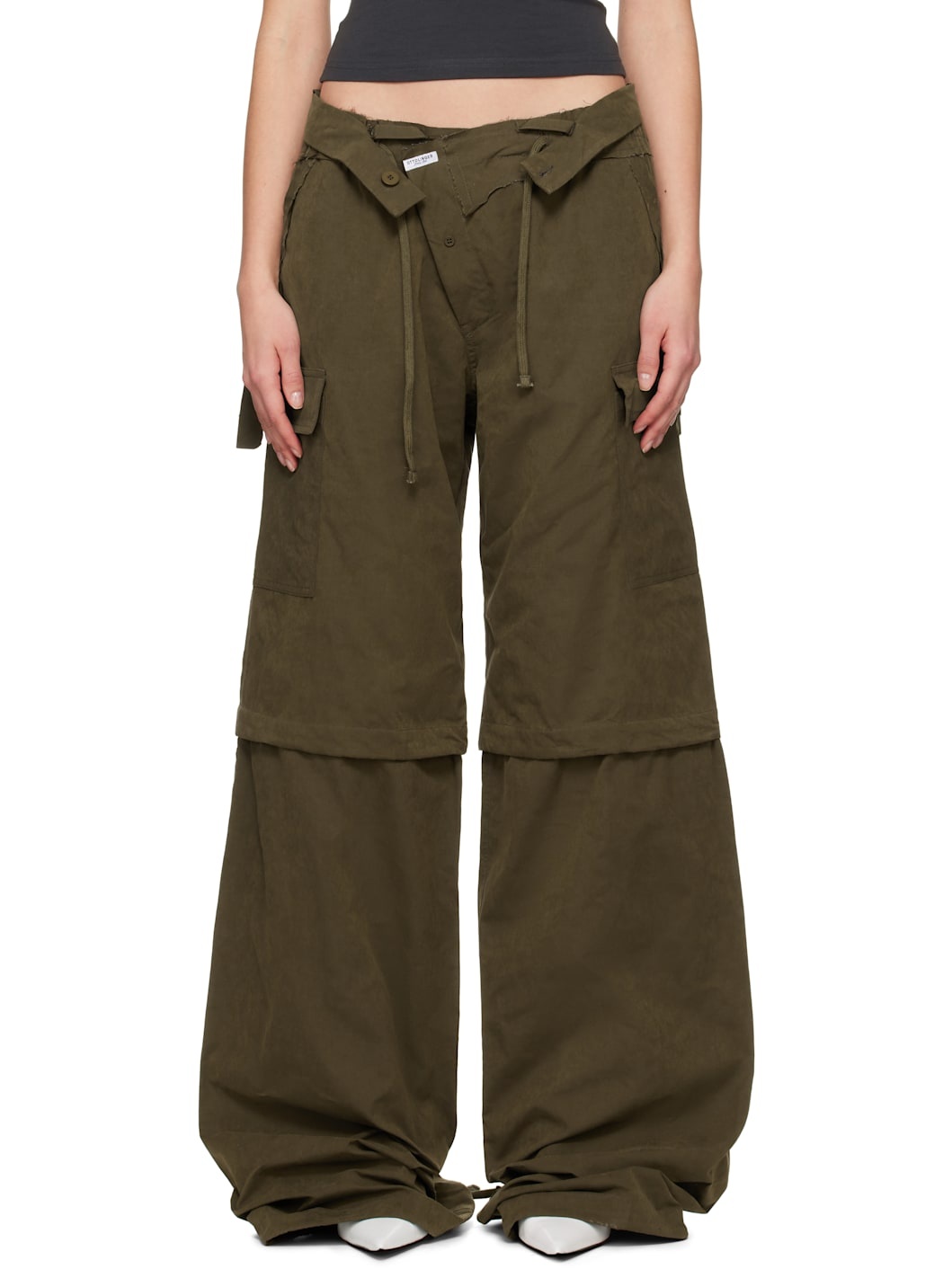 Khaki Baggy Cargo Pants - 1
