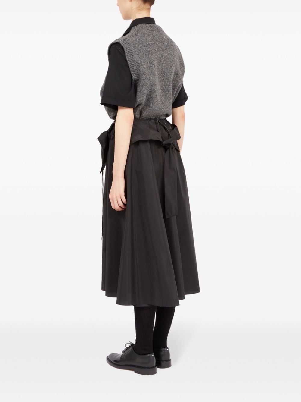 layered flared midi skirt - 5