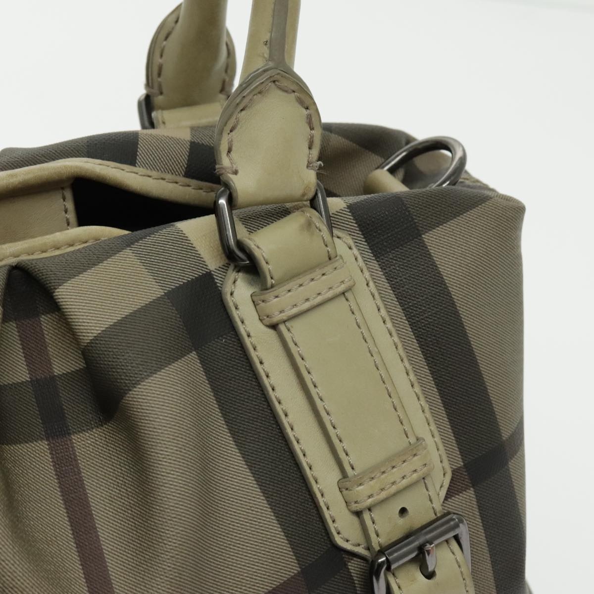 Burberry Nova Check Hand Bag Pvc Beige - 10