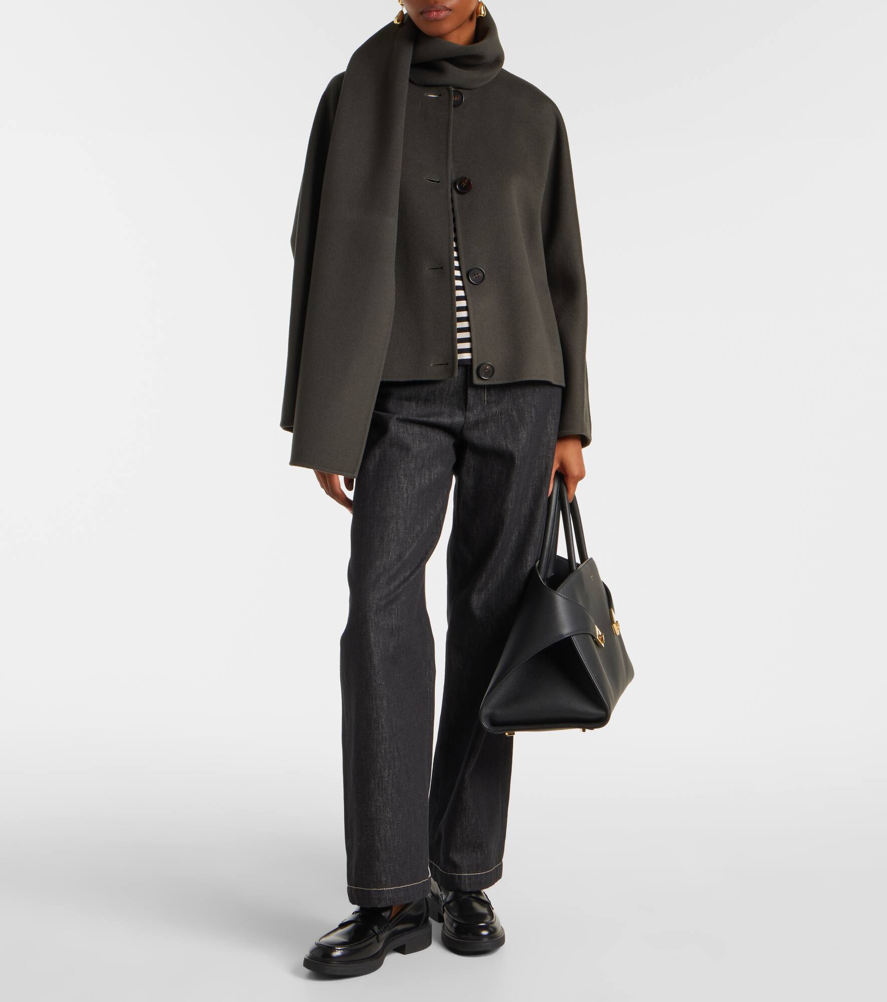 Kate scarf-detail virgin wool jacket - 2