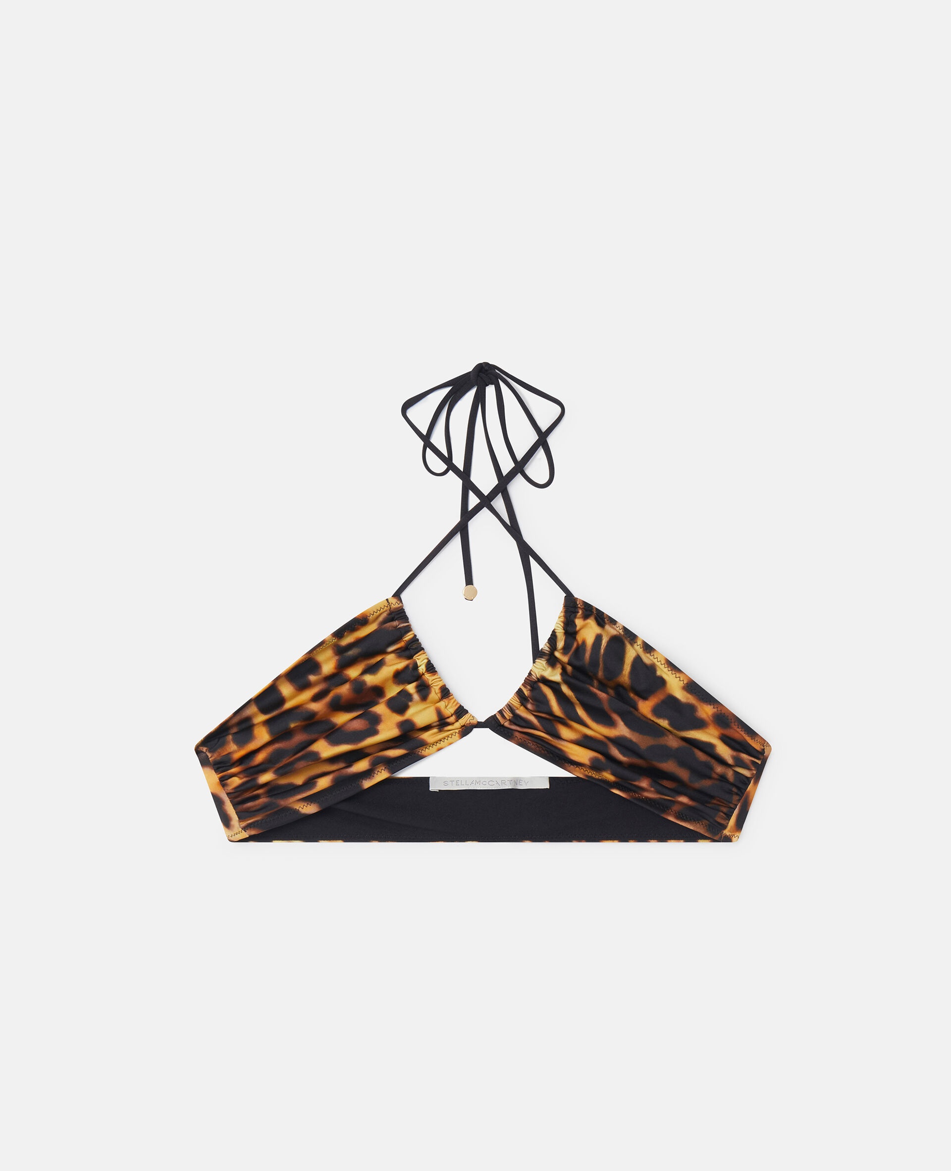Blurred Cheetah Print Triangle Bikini Top - 1