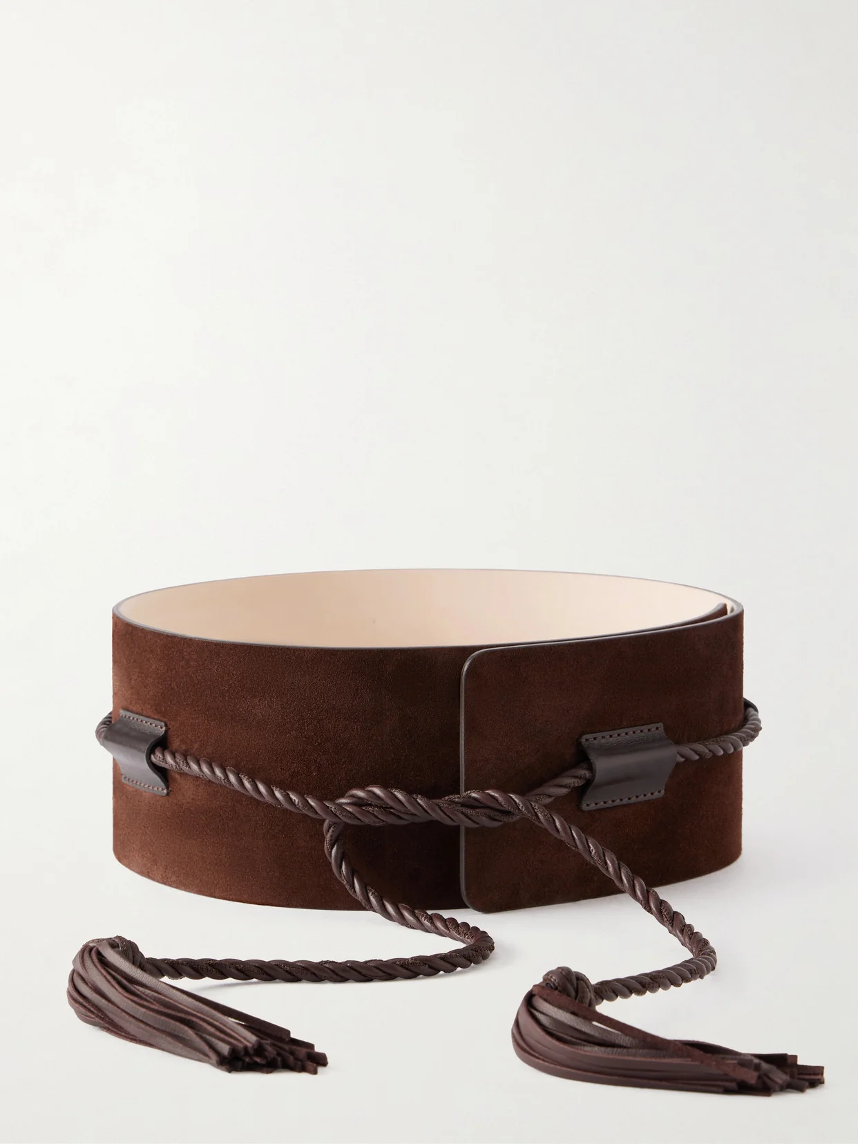 Sedona Tasseled Leather-trimmed Suede Belt - 1