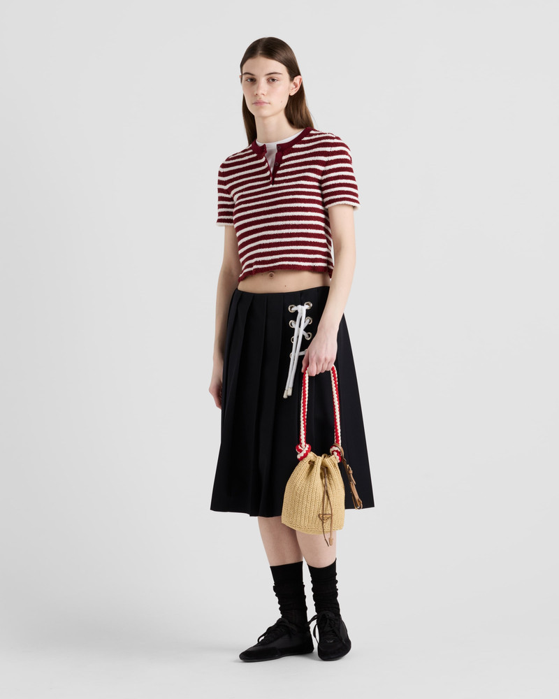 Prada Cotton bouclé crew-neck sweater outlook