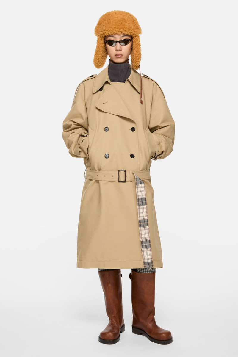Acne Studios Satin Trench Coat - Beige outlook