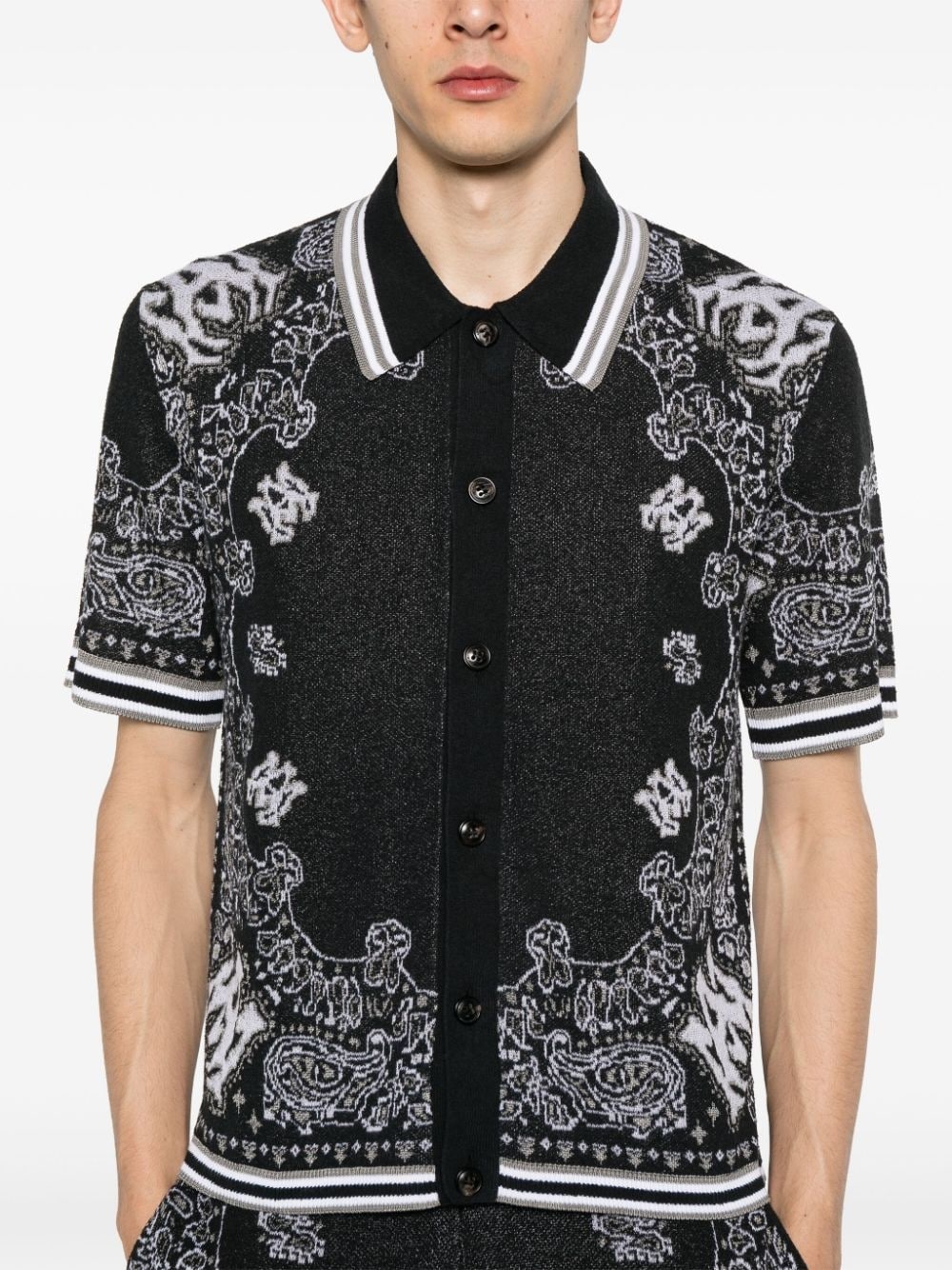 bandana-jacquard knitted polo shirt - 5