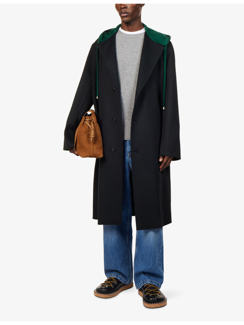 Loewe Hooded Single-Breasted Wool-Cashmere Blend Coat outlook