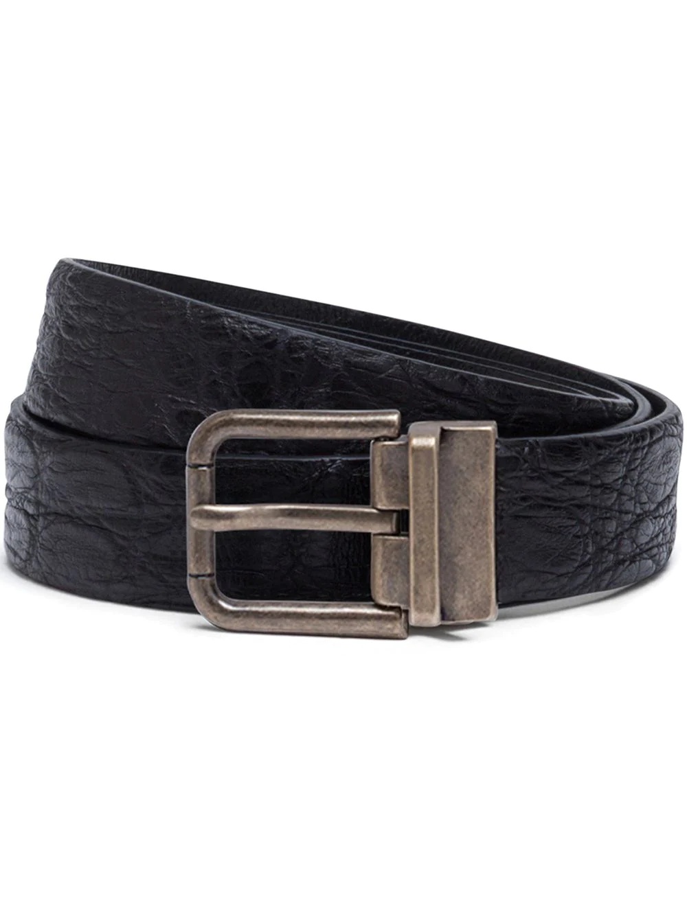 textured leather belt - 1