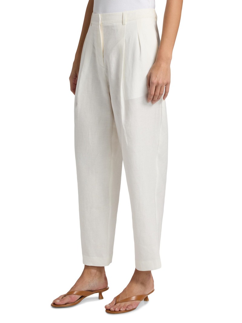 Women's Cornelia St Linen Pleated Pants - Ivoire 4