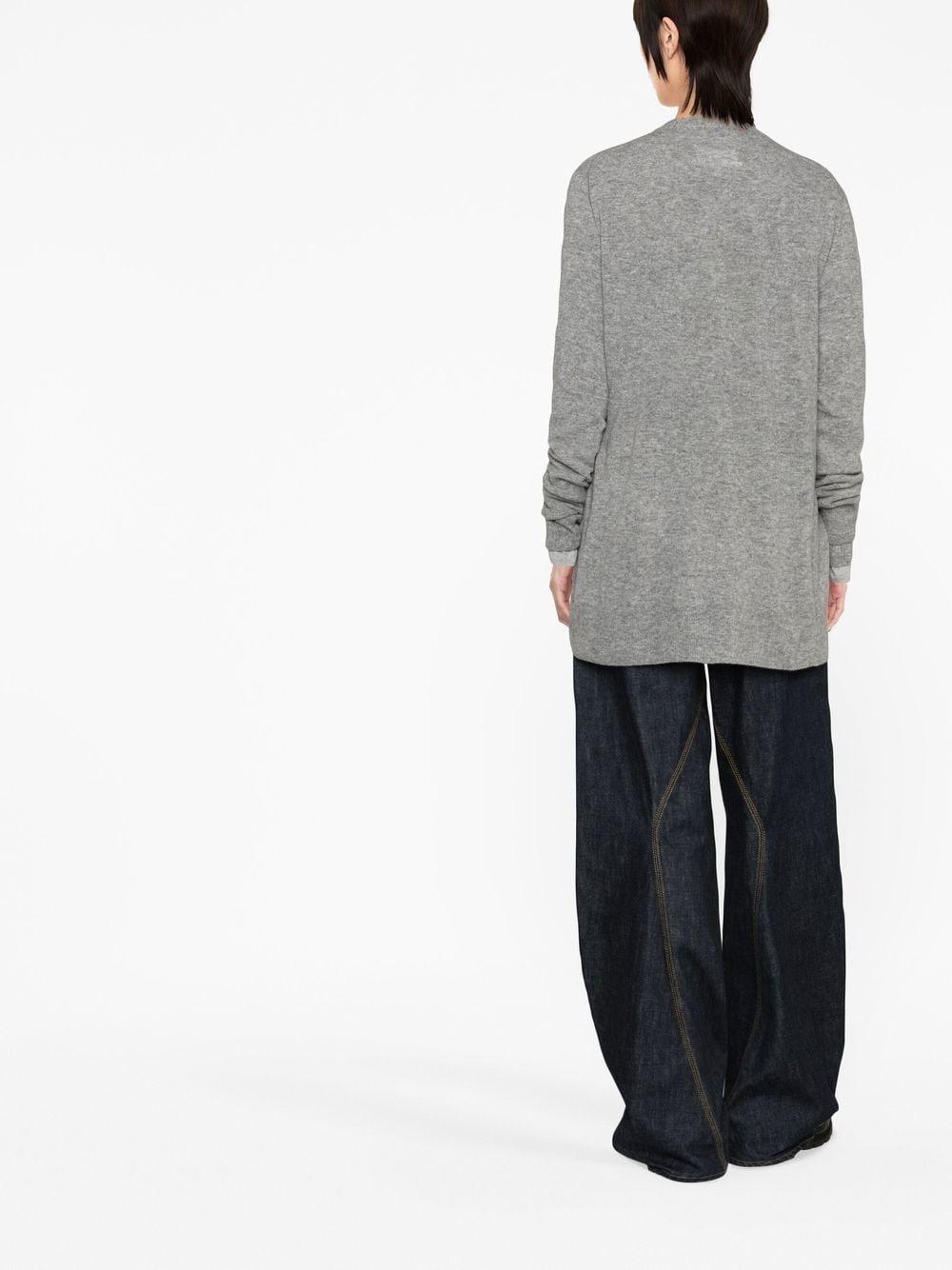 V-neck long-sleeve cardigan - 4