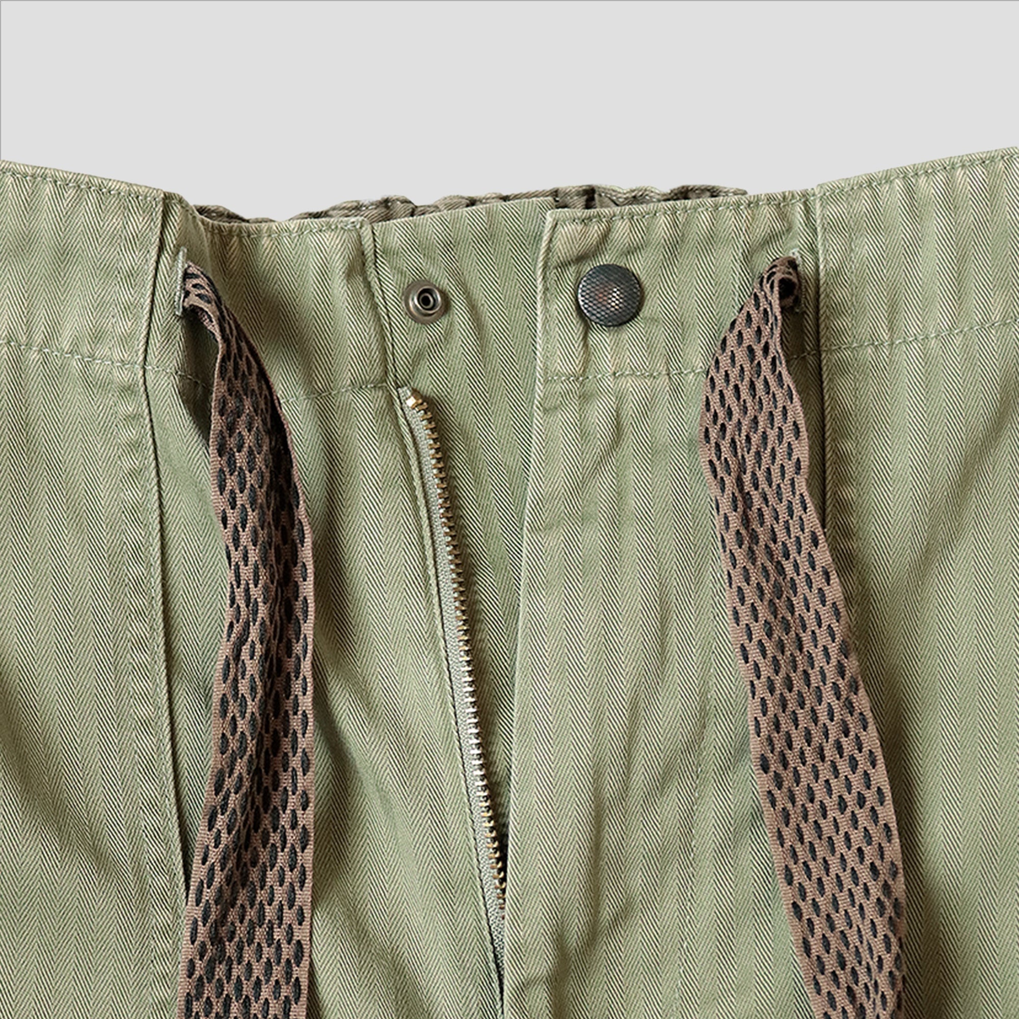 SULFUR HERRINGBONE EASY BAKER PANTS (STUDS REMAKE) - 5