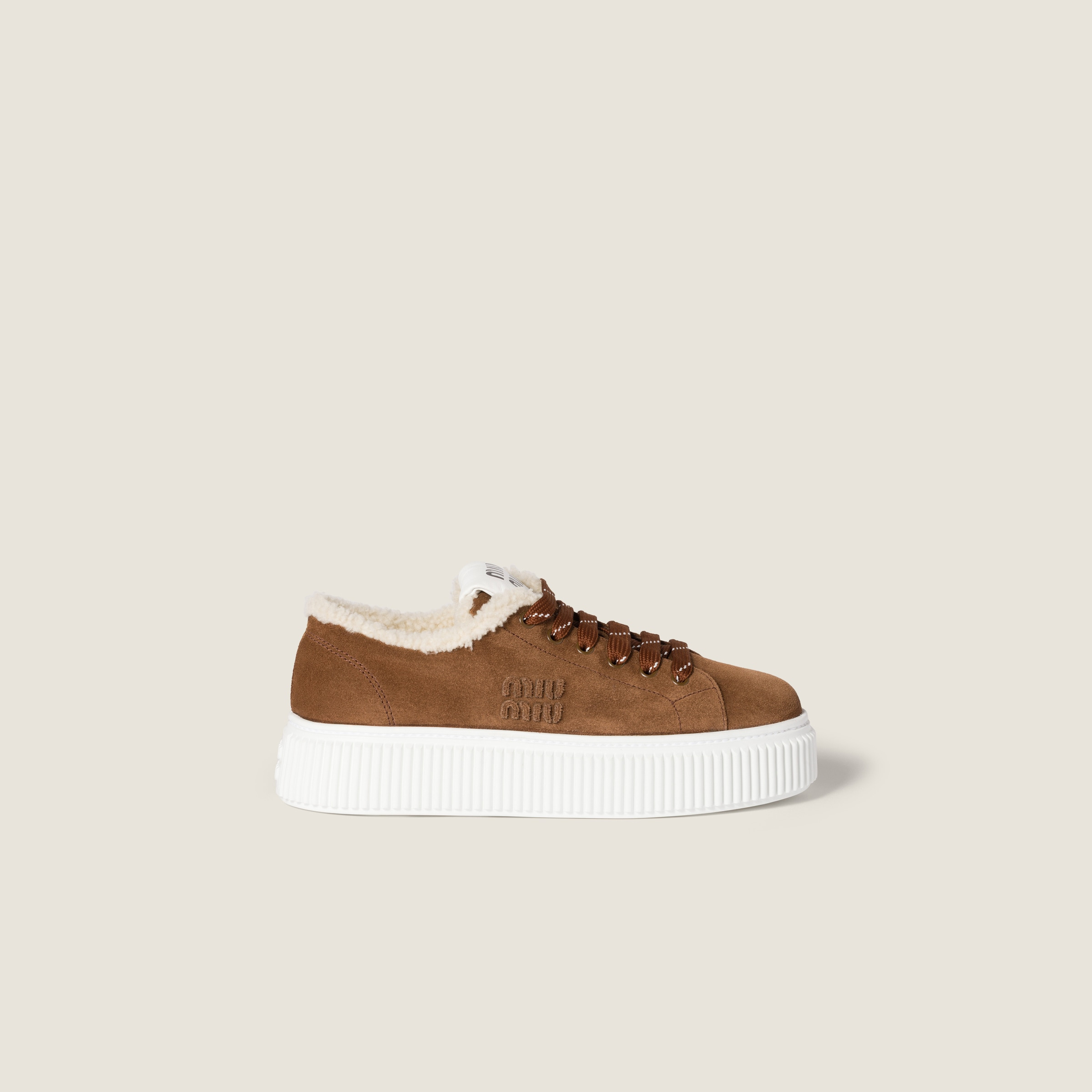 Suede and shearling sneakers - 2