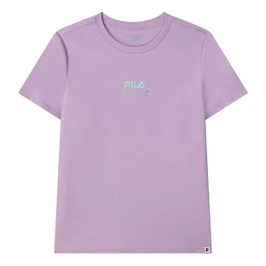 (WMNS) FILA Logo Printing Casual Sports Short Sleeve Purple F11W128160F-VT - 1