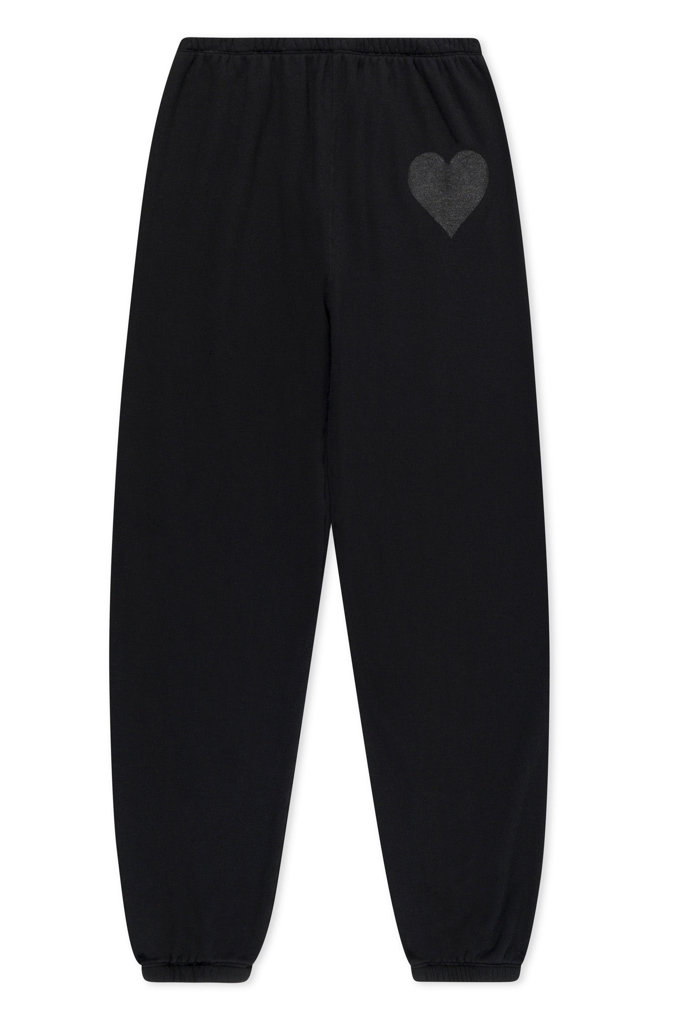 BLACK GLOSSY HEART SWEATPANTS - 7