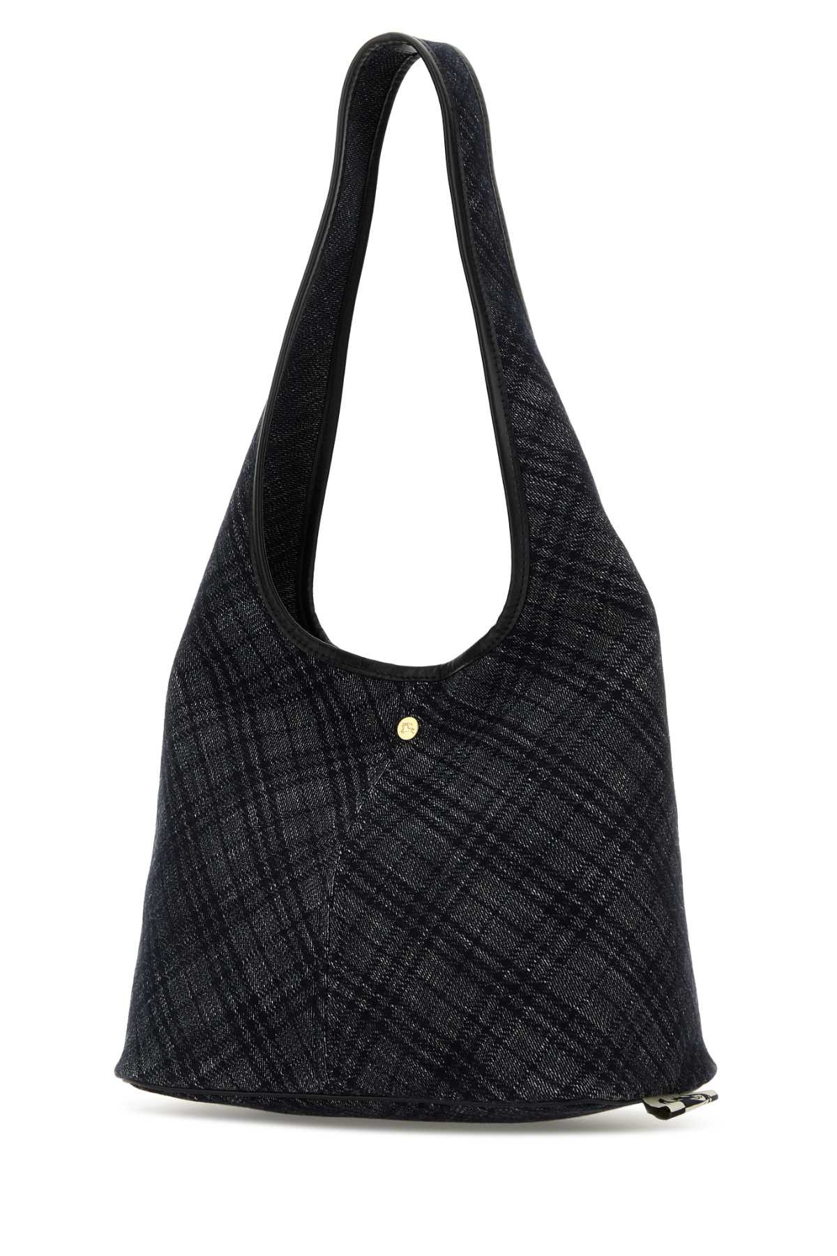 Burberry Women Embroidered Denim Shopping Bag - 2