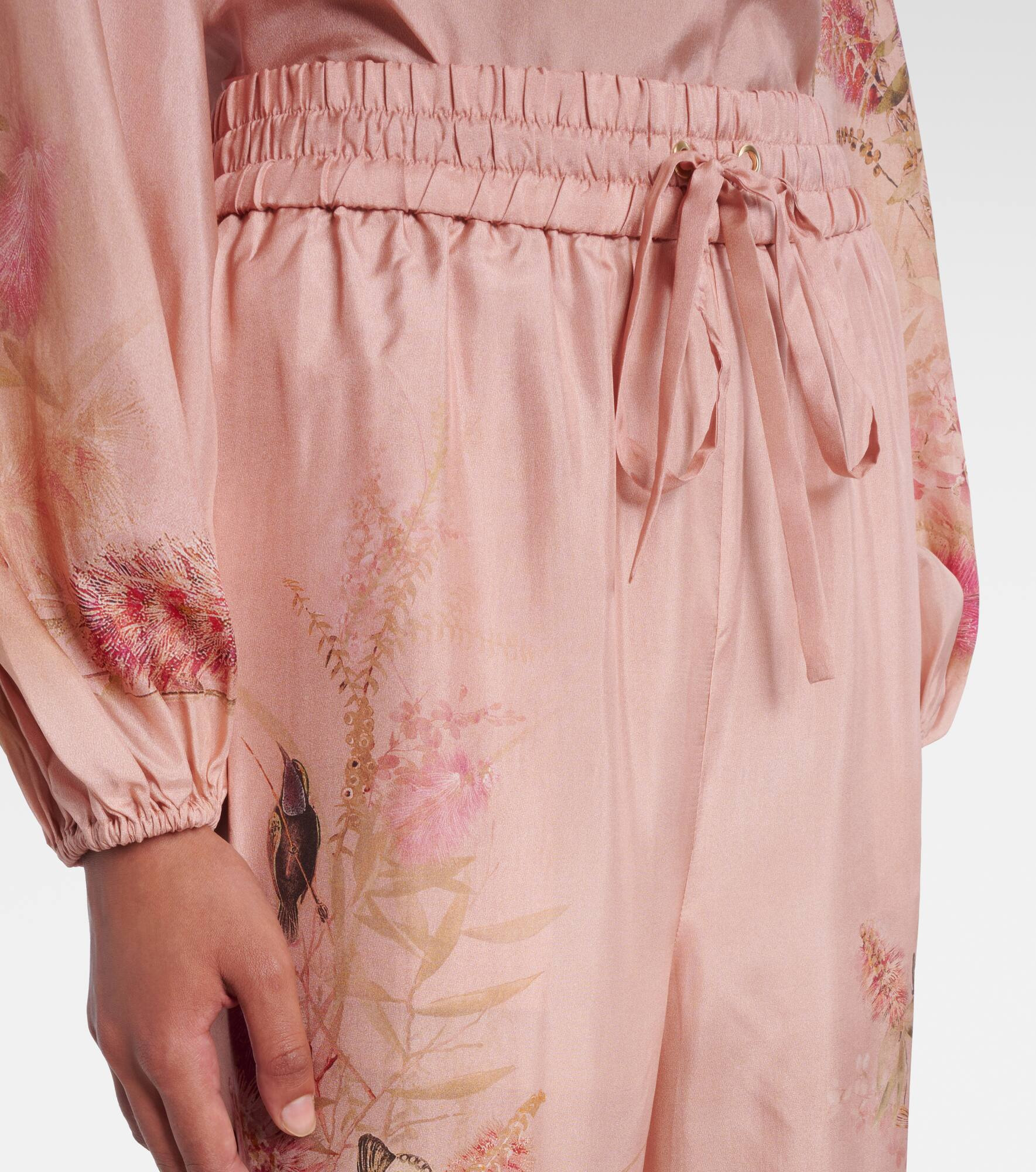 Cascadian floral silk wide-leg pants - 4
