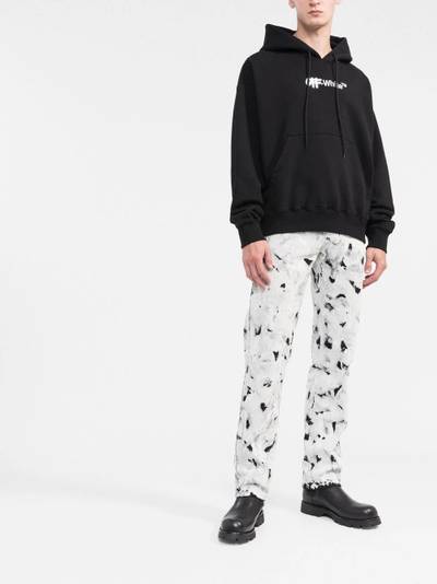 Off-White embroidered logo cotton hoodie outlook