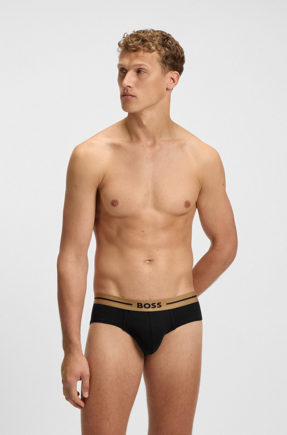 THREE-PACK OF STRETCH-COTTON TRUNKS WITH LOGO WAISTBANDS - 7