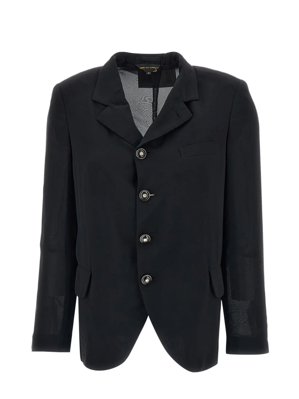 sheer-panelled button-up jacket - 1