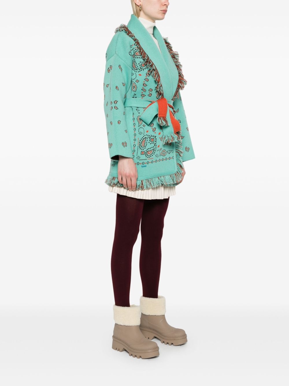 bandana-jacquard cardigan - 3