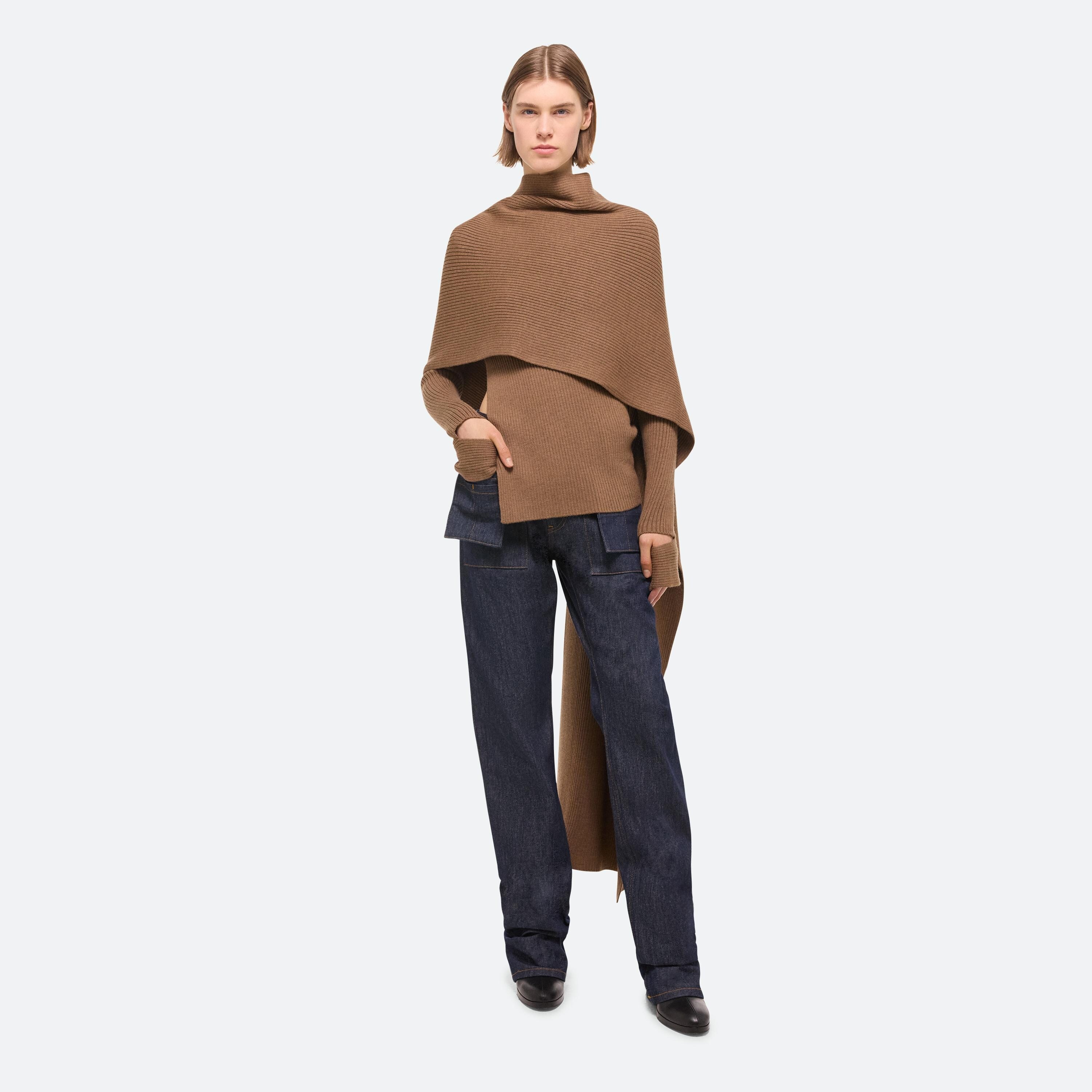 DRAPED RIB SWEATER - 2
