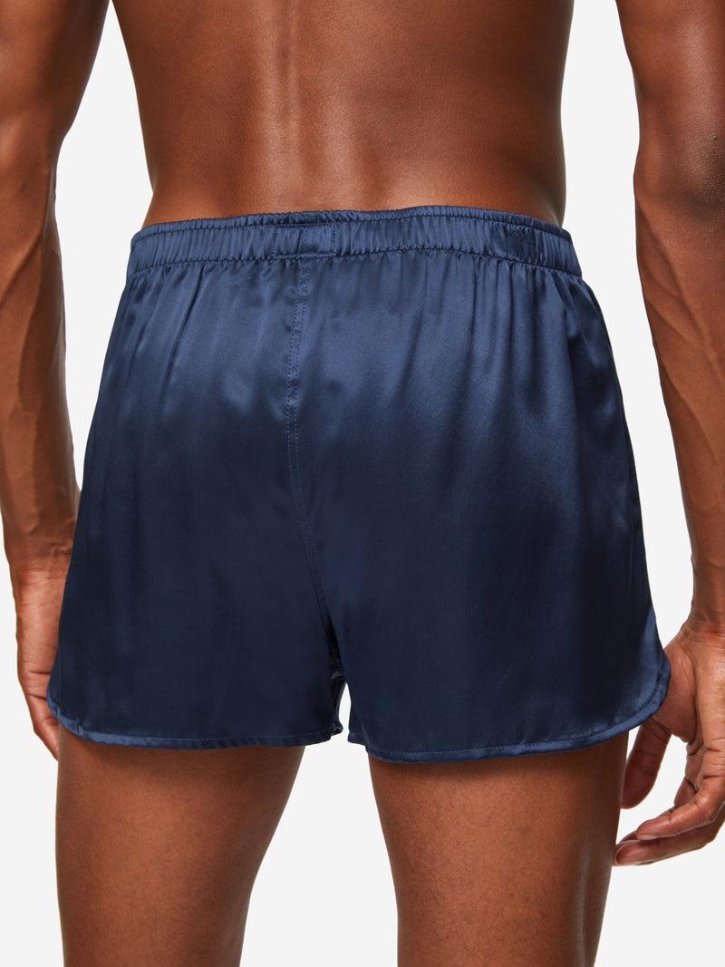 Men's Modern Fit Boxers Bailey Silk Satin Navy - 6