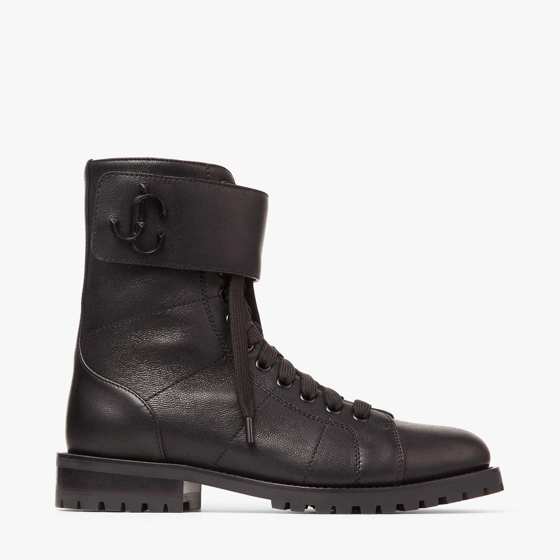 Ceirus Flat
Black Soft Nappa Leather Combat Boots - 1