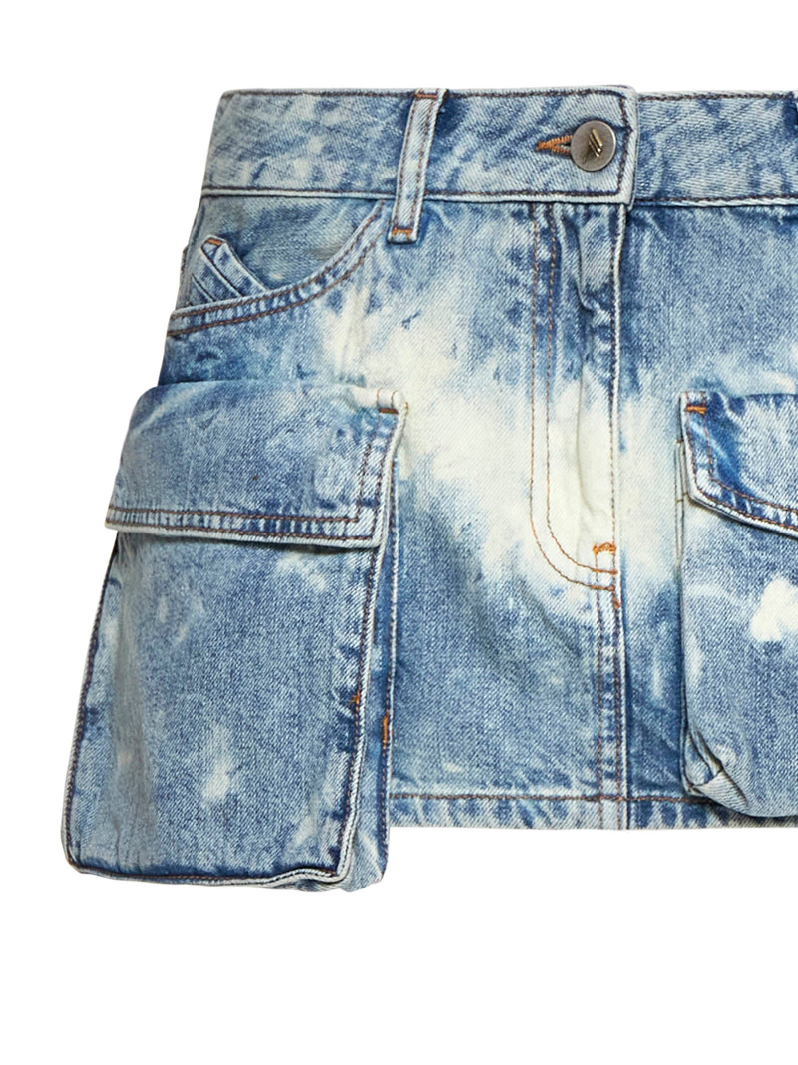 Light blue ''Fay'' multi-pocket miniskirt - 3