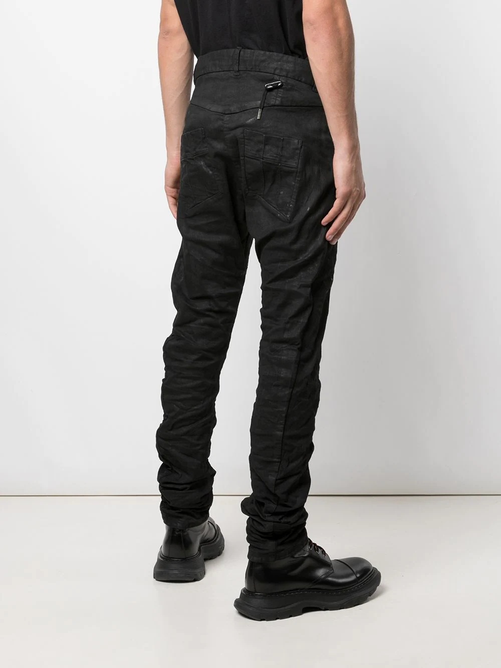 asymmetric-front skinny trousers - 4