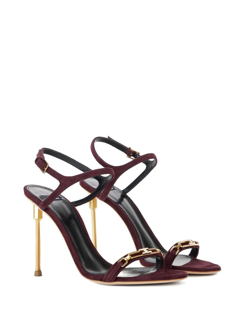 ELISABETTA FRANCHI logo-plaque heeled sandals outlook