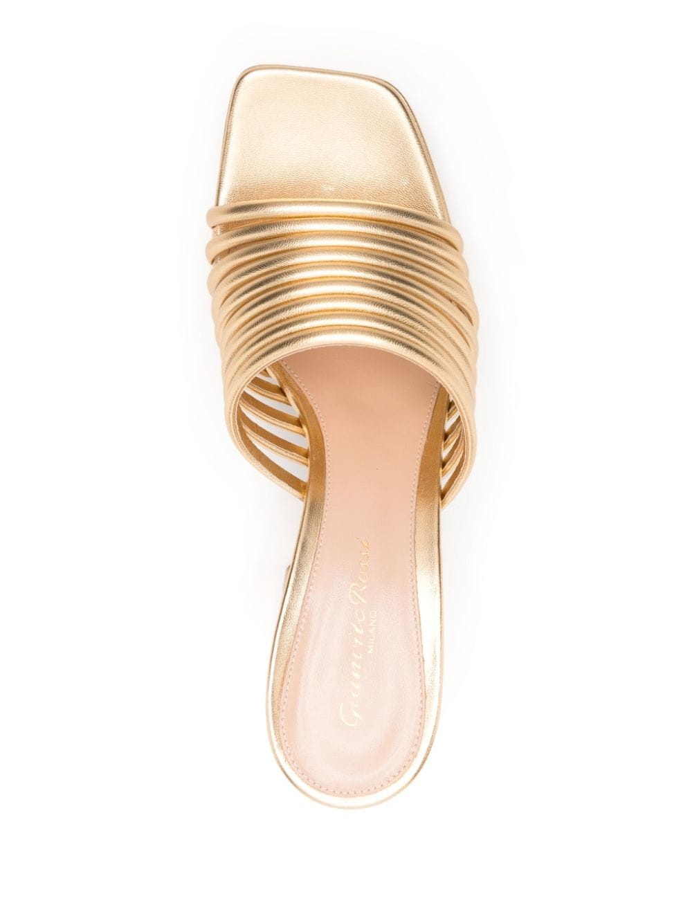 Lena 70mm metallic leather mules - 4