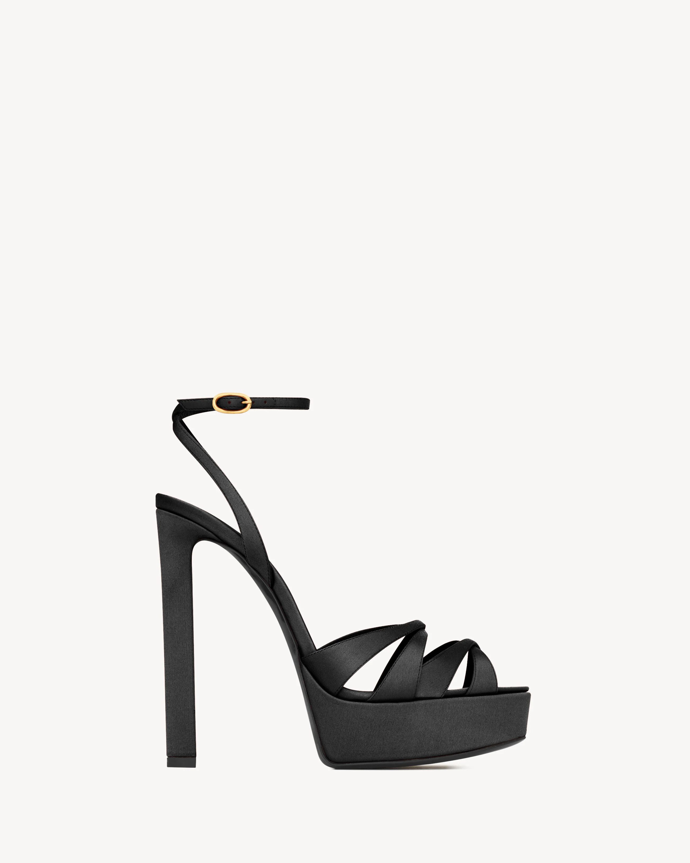 CHANDELLE PLATFORM SANDALS IN SATIN CREPE - 1