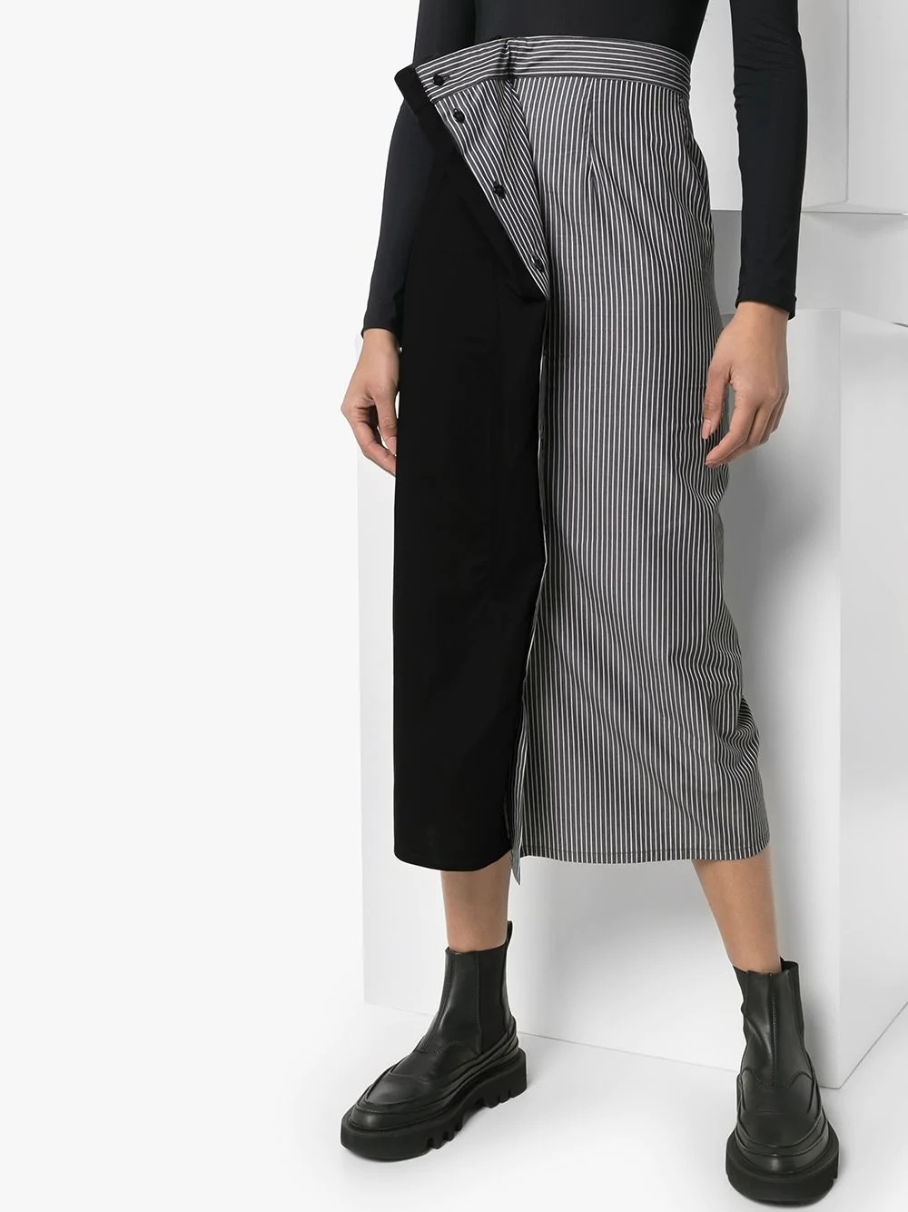 contrast panel midi skirt - 2