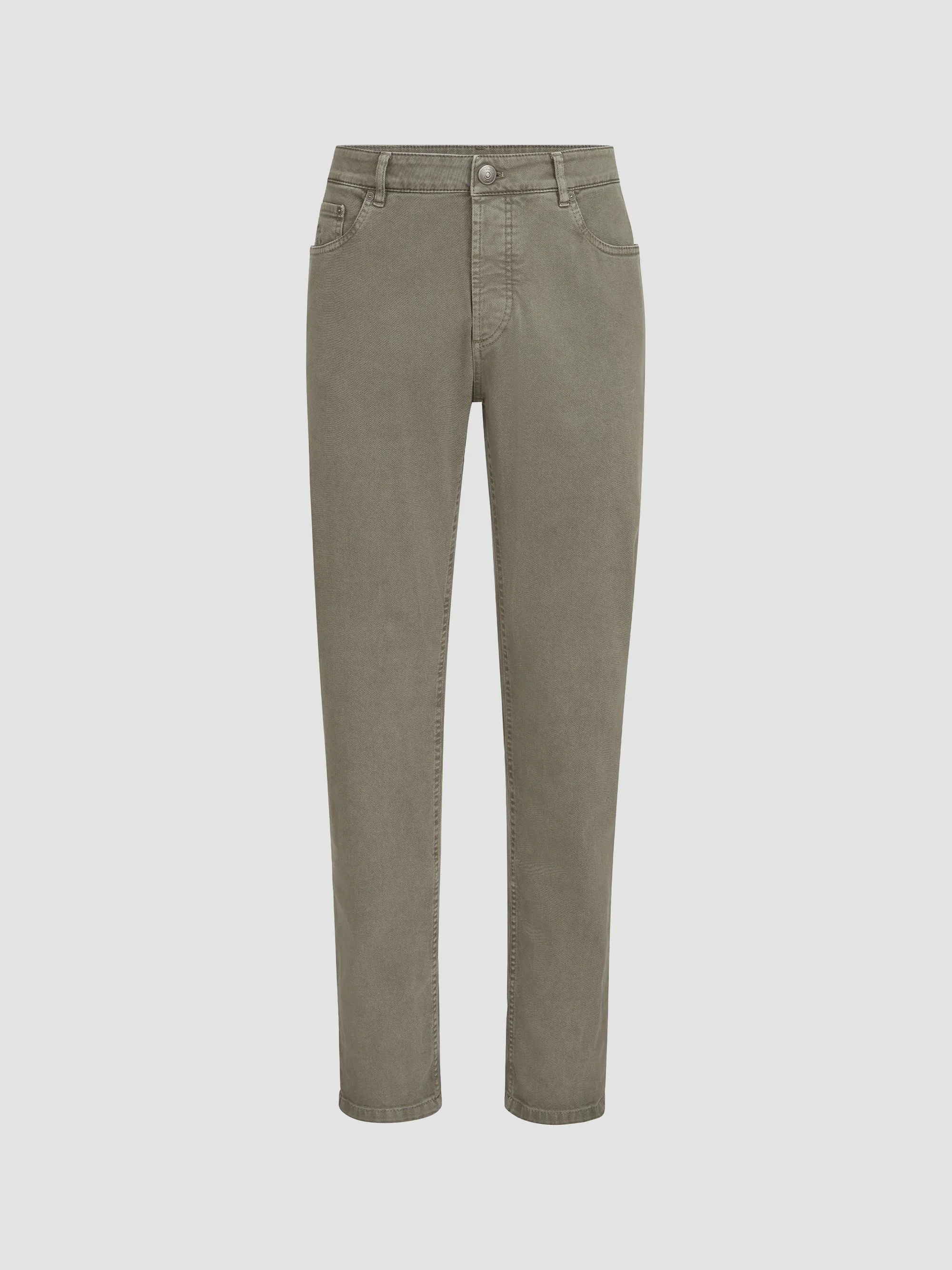 Men's Lightweight Denim Traditional Fit Five-Pocket Jeans - Military - 1