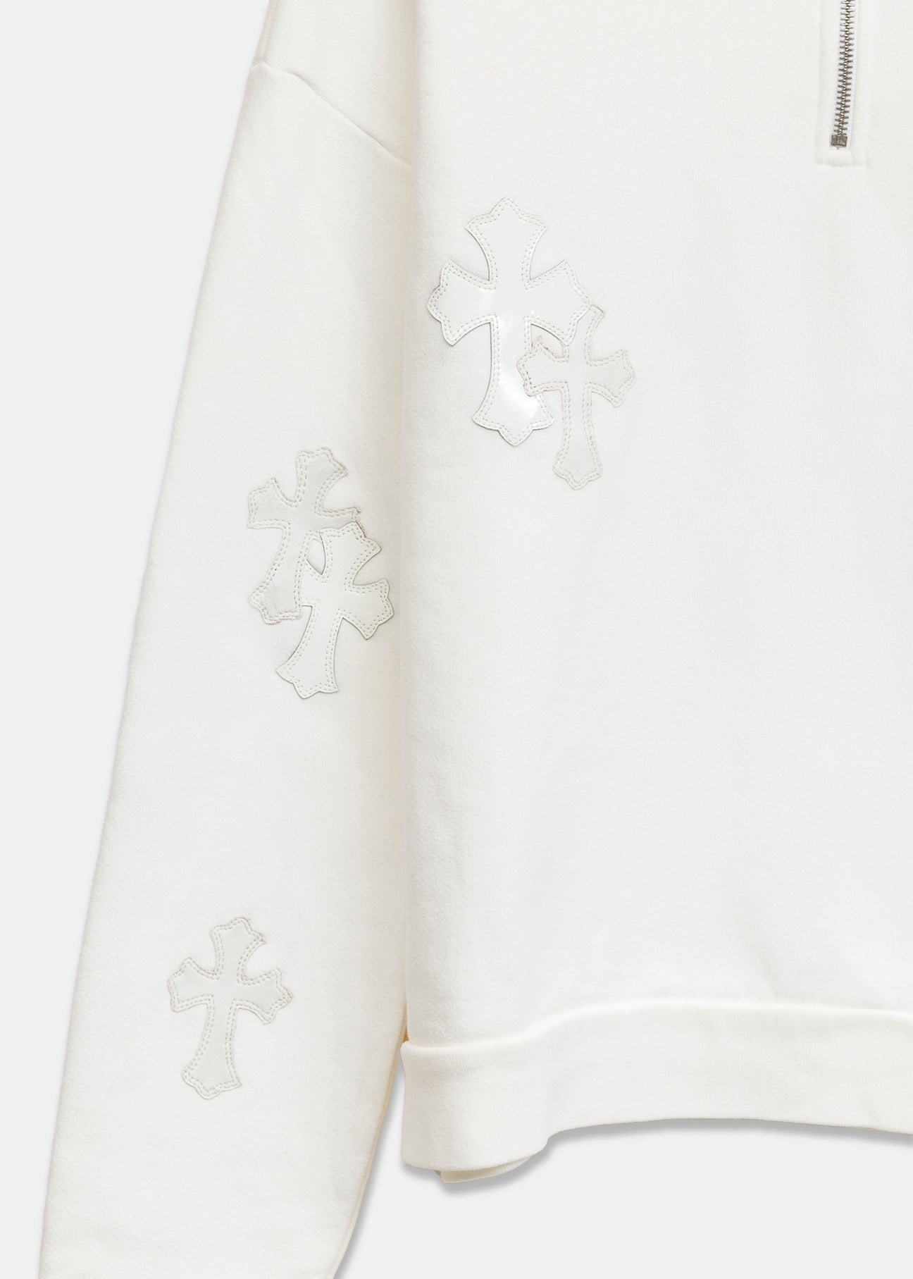 Chrome Women’s White PatchWork Quarter Zip - 3